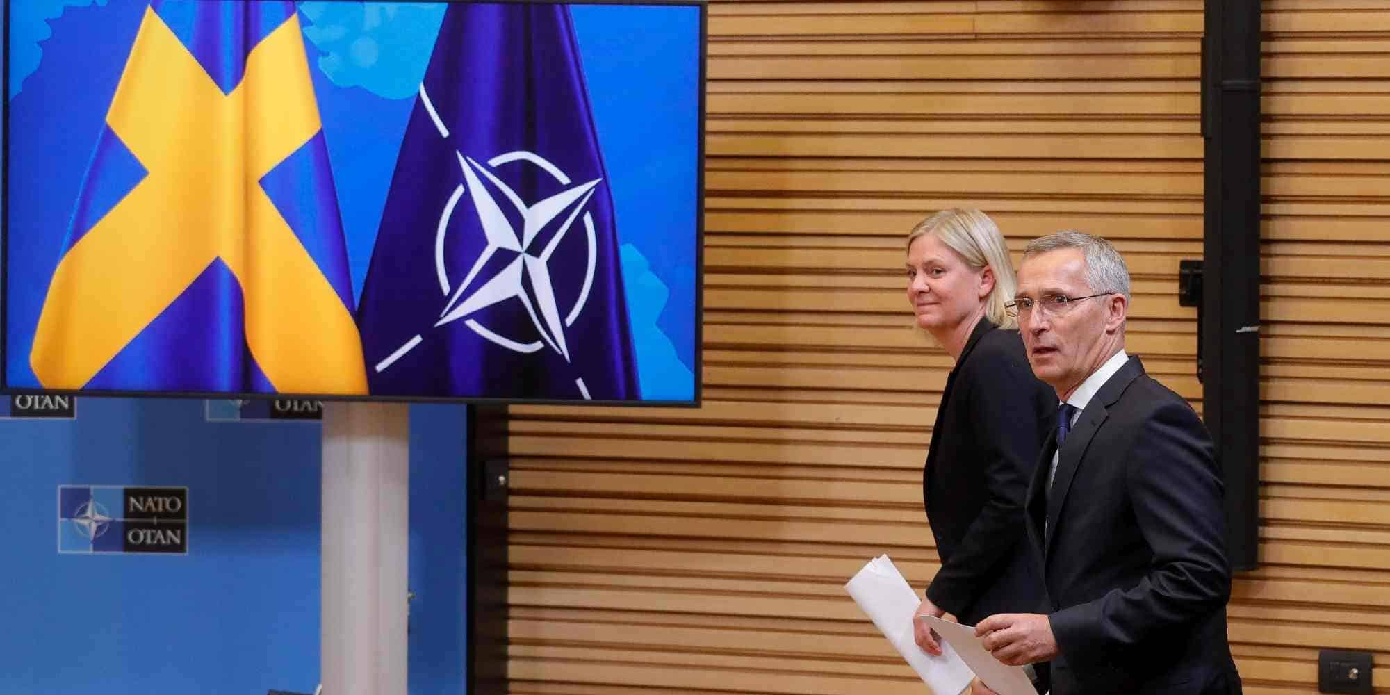 Η πρωθυπουργός της Σουηδίας, Μαγκνταλένα Άντερσον και ο γενικός γραμματέας του ΝΑΤΟ, Γενς Στόλτενμπεργκ