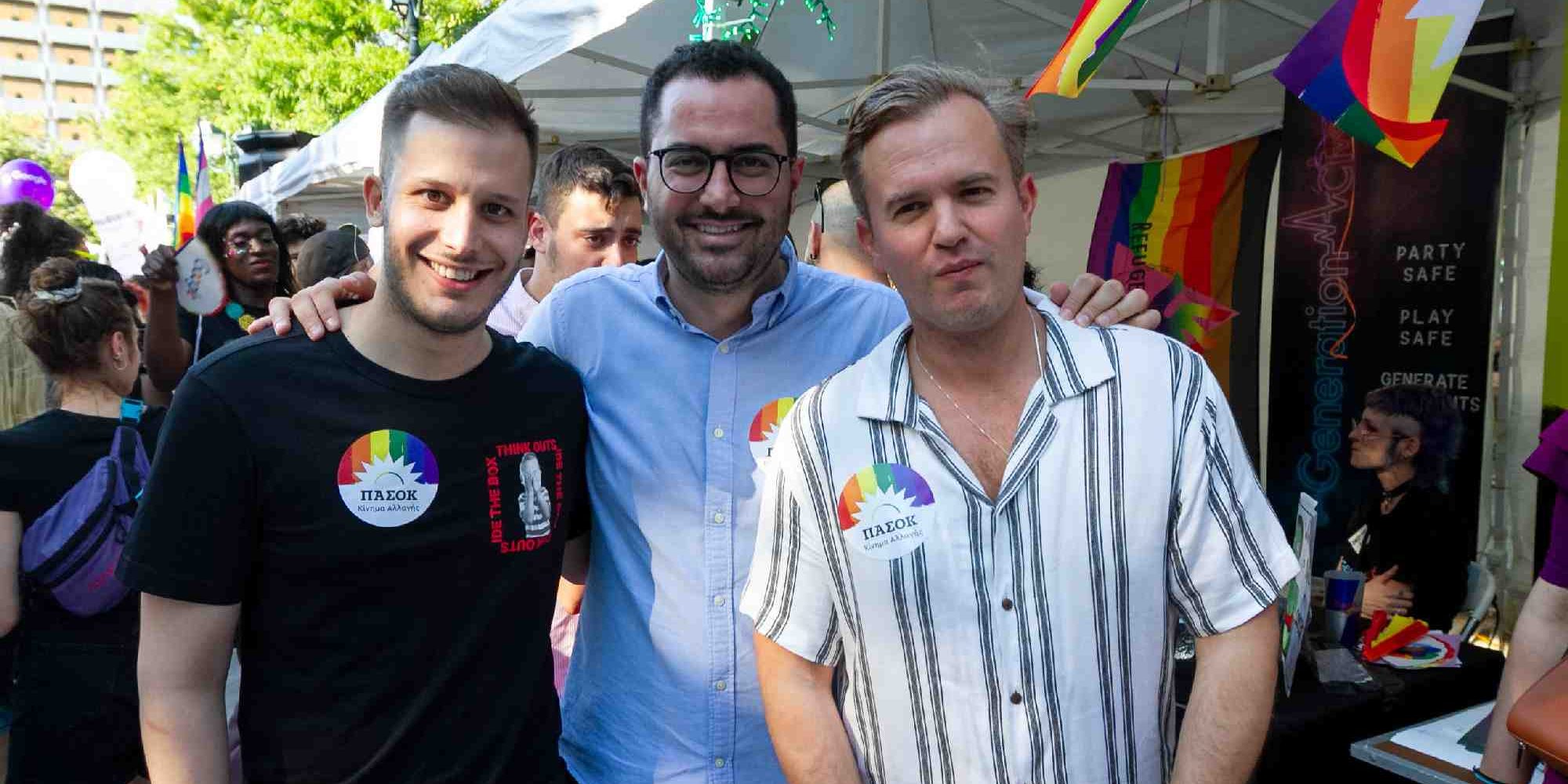 O γραμματέας του ΠΑΣΟΚ Ανδρέας Σπυρόπουλος στο Athens Pride
