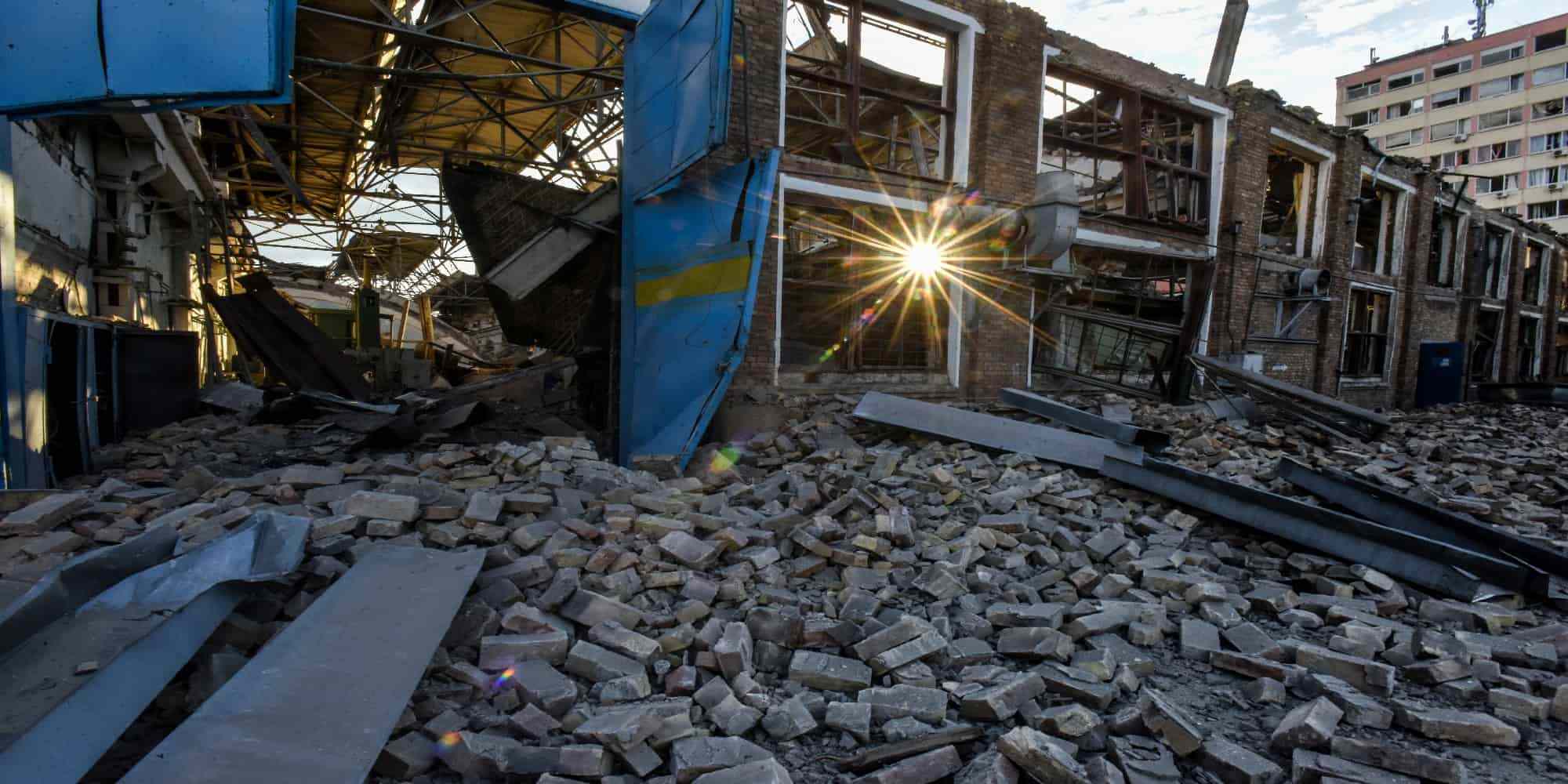 Κατεστραμμένο κτίριο στην Ουκρανία