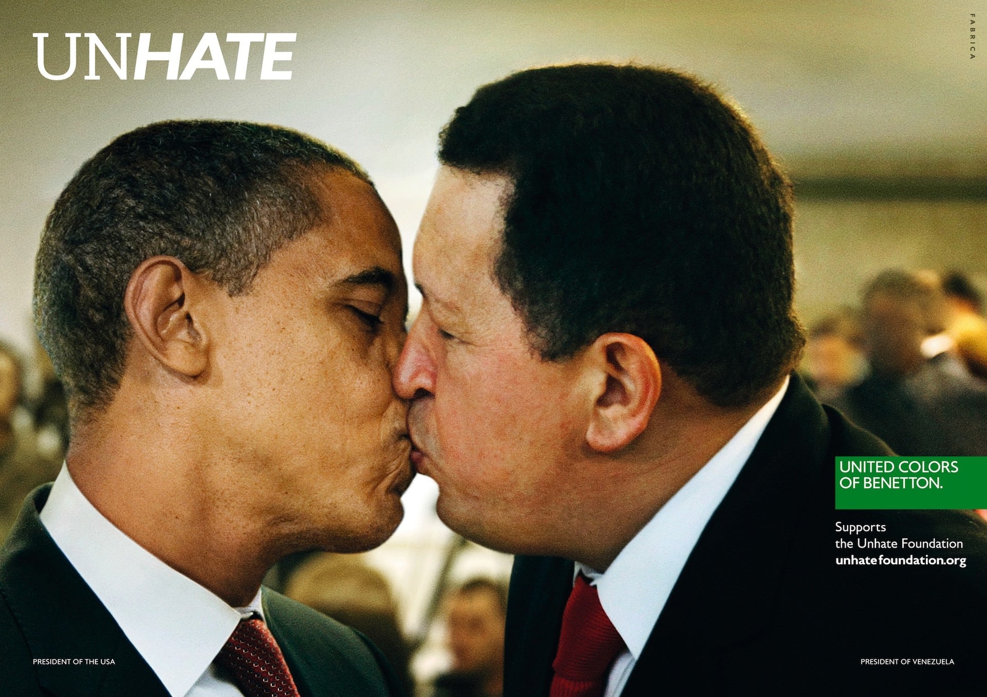 Ο Μπαράκ Ομπάμα φιλά τον Ούγκο Τσάβες στο στόμα σε παλιά διαφημιστική καμπάνια της Benetton