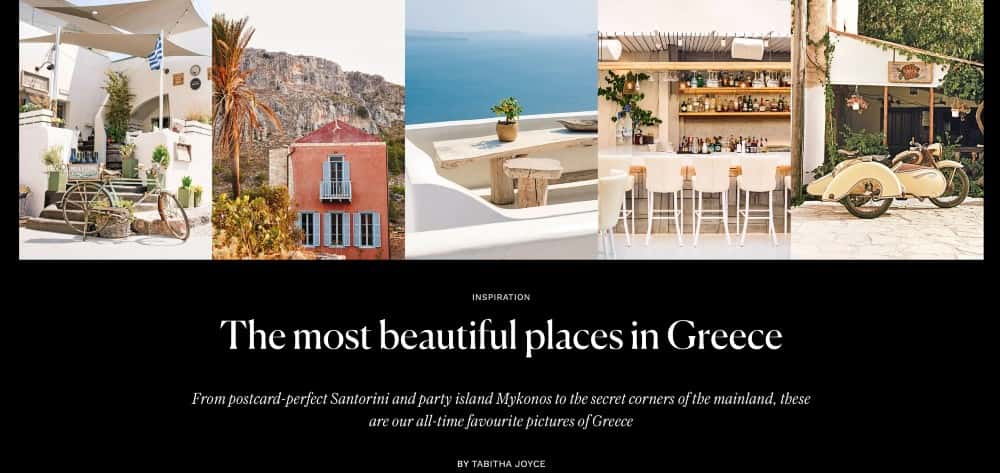 Το Conde Naste έκανε αφιέρωμα για τις ομορφιές της Ελλάδας