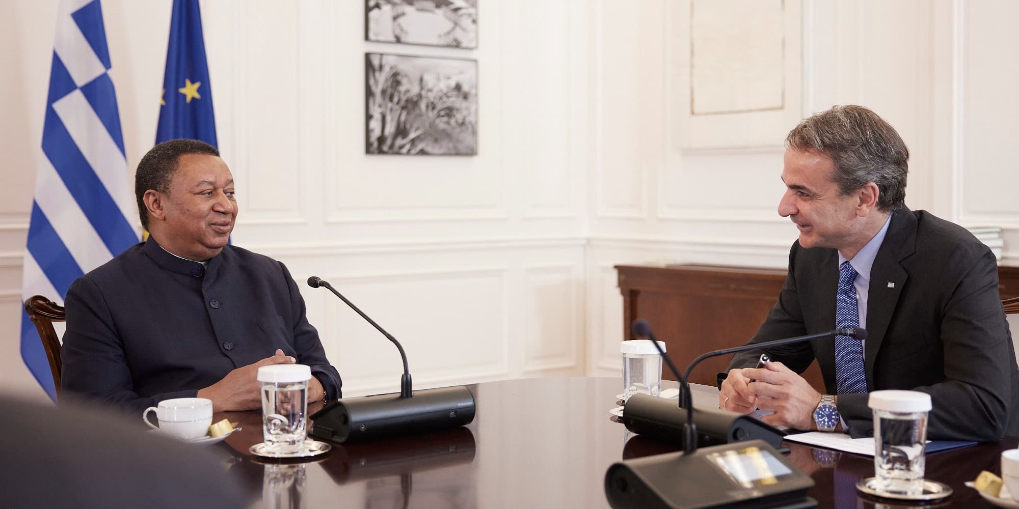O πρωθυπουργός, Κυριάκος Μητσοτάκης, συναντήθηκε με τον γενικό γραμματέα του Οργανισμού Πετρελαιοπαραγωγών χωρών (OPEC) Μοχάμεντ Μπαρκίντο