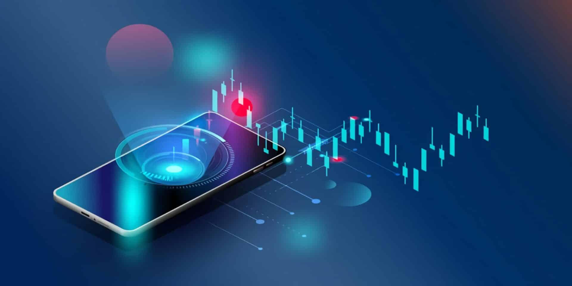 Smartphone που δείχνει οικονομικούς δείκτες