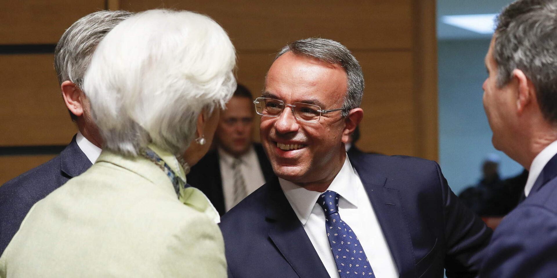 Κριστίν Λαγκάρντ και Χρήστος Σταϊκούρας στο περιθώριο του Eurogroup