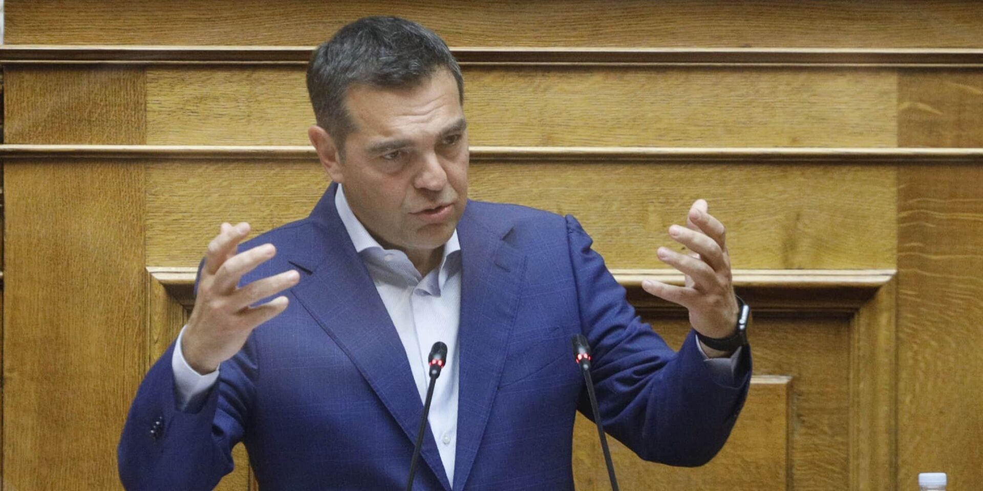 Ο πρόεδρος του ΣΥΡΙΖΑ, Αλέξης Τσίπρας στη Βουλή