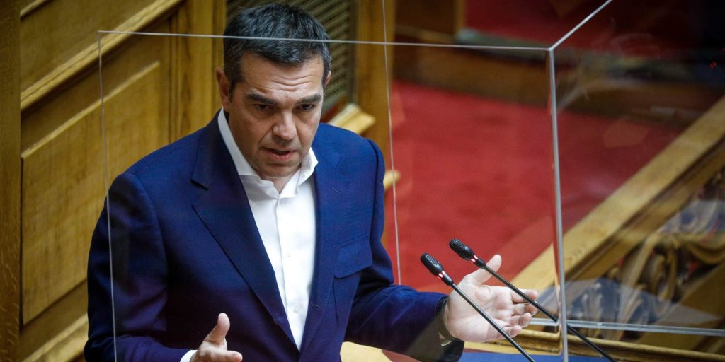 Ο πρόεδρος του ΣΥΡΙΖΑ, Αλέξης Τσίπρας στη Βουλή