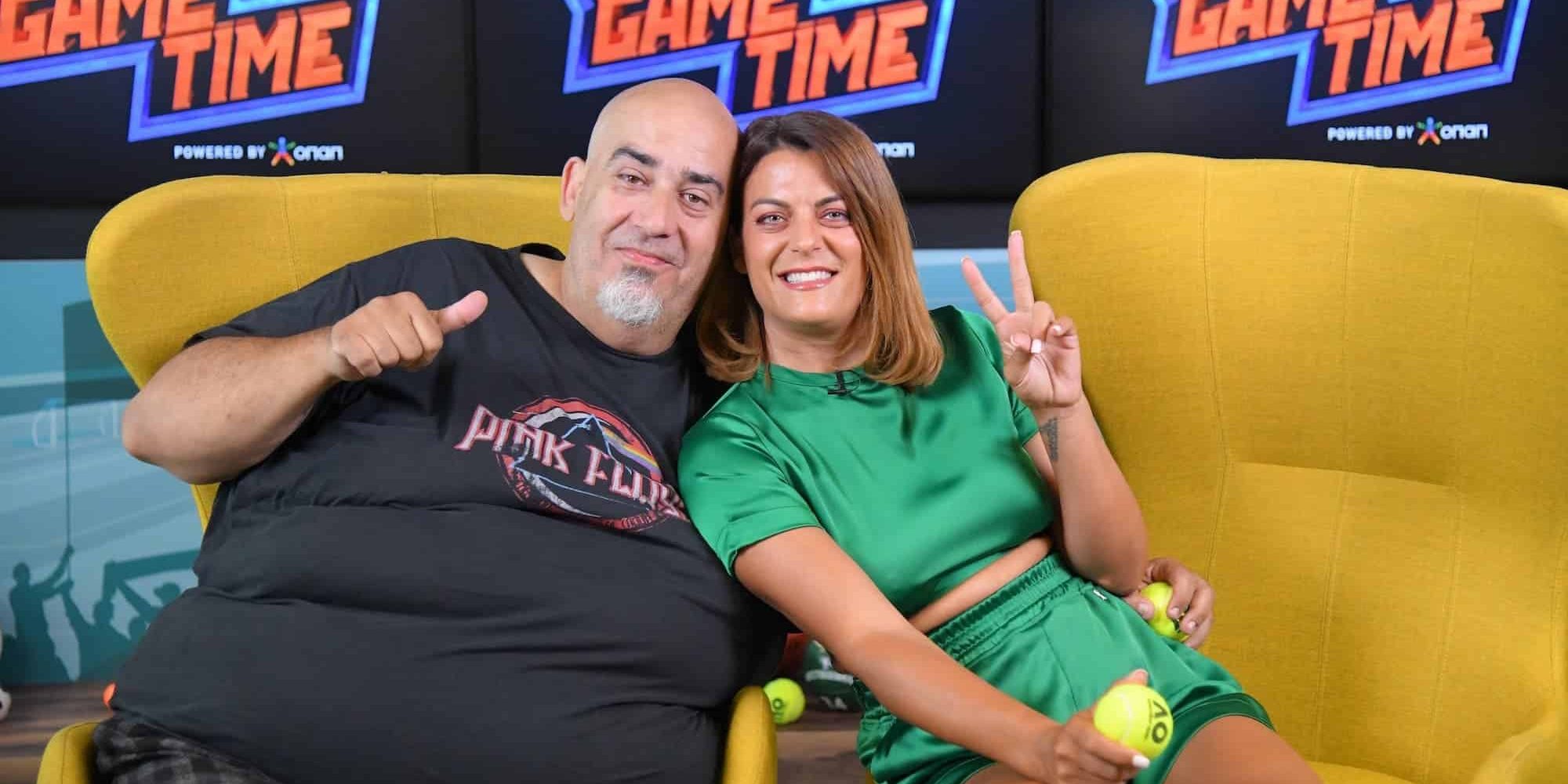 Ο Γιάννης Κυφωνίδης και η Χριστίνα Βραχάλη στο ΟΠΑΠ Game Time