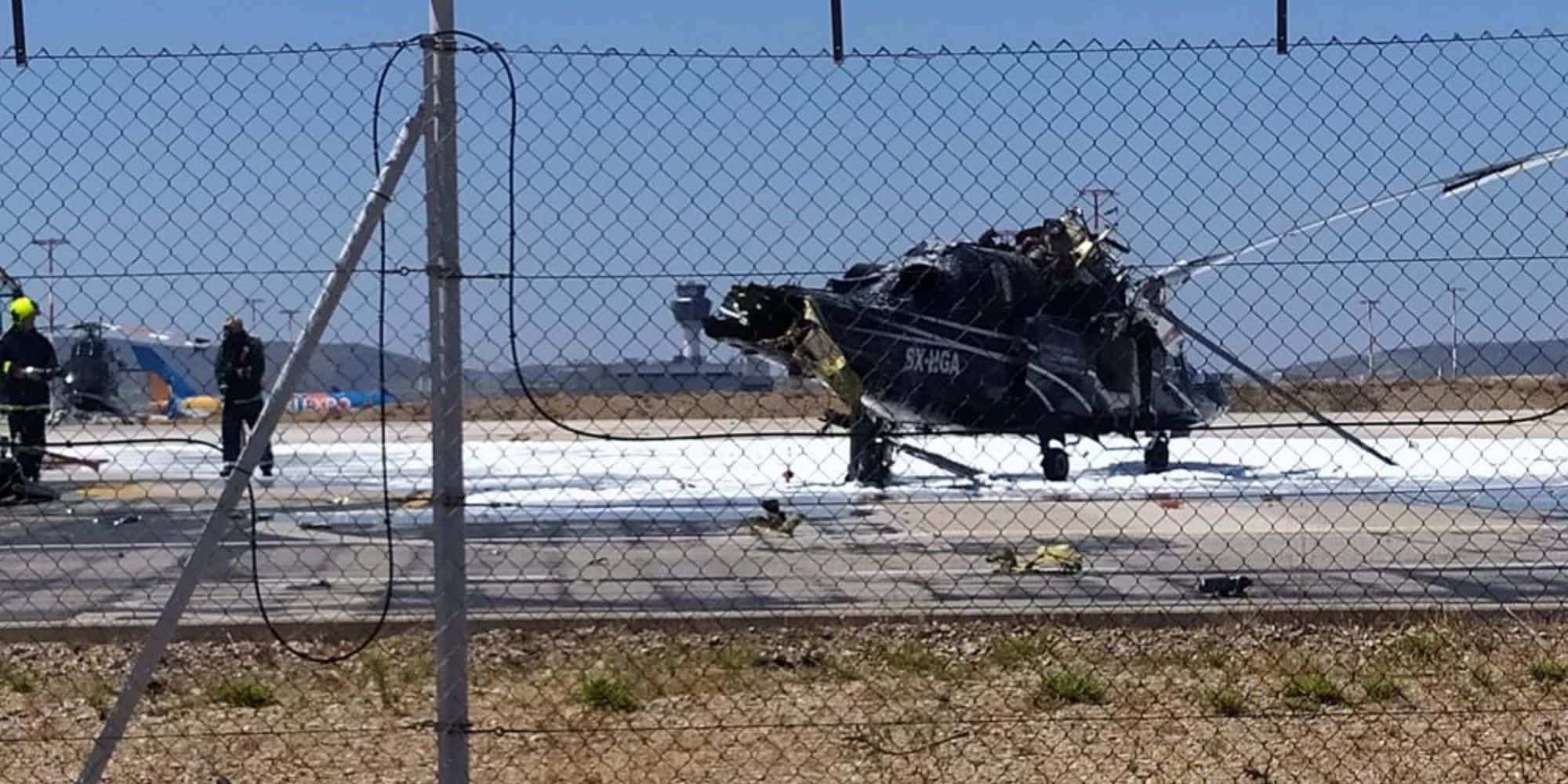 Το ελικόπτερο που πήρε φωτιά στο «Ελ. Βενιζέλος»