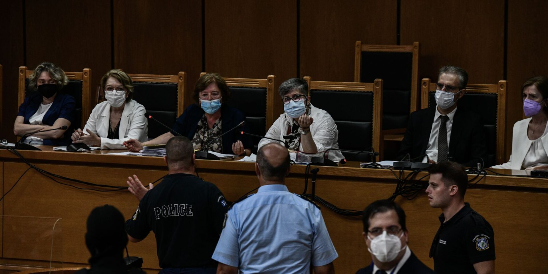 Εικόνα από τη δίκη της Χρυσής Αυγής