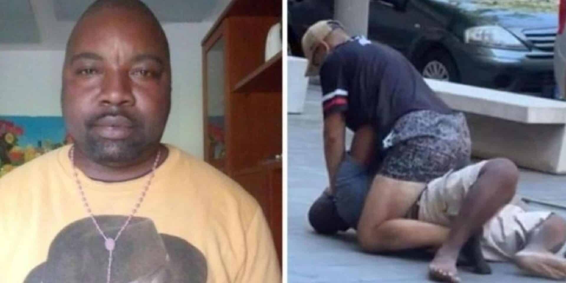 Αριστερά ο Νιγηριανός που δολοφονήθηκε στην Ιταλία και δεξιά η στιγμή που τον έπνιγε ο Ιταλός