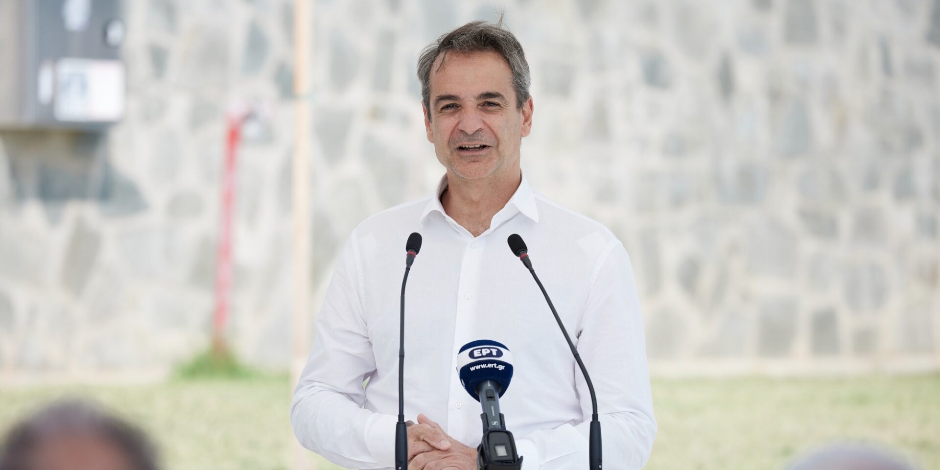 Ο Κυριάκος Μητσοτάκης σε ομιλία