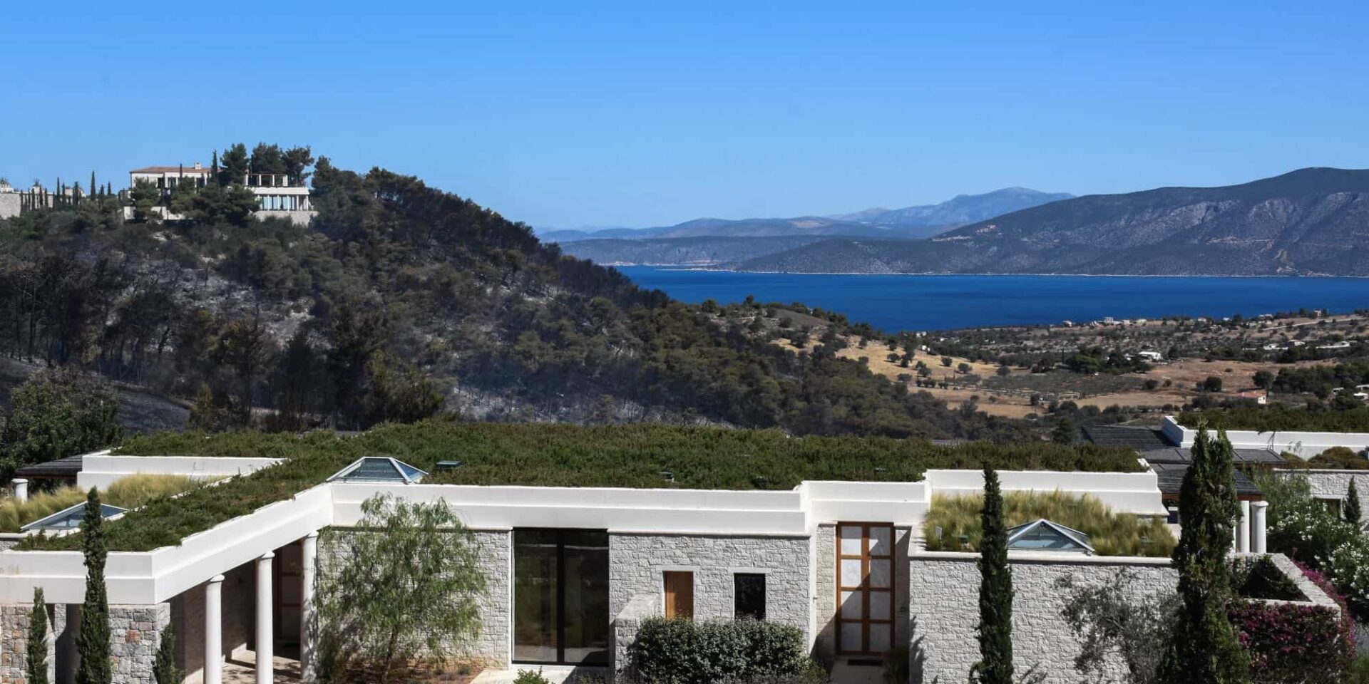 Εικόνα από τα καμένα δίπλα στο ξενοδοχείο στο Κρανίδι