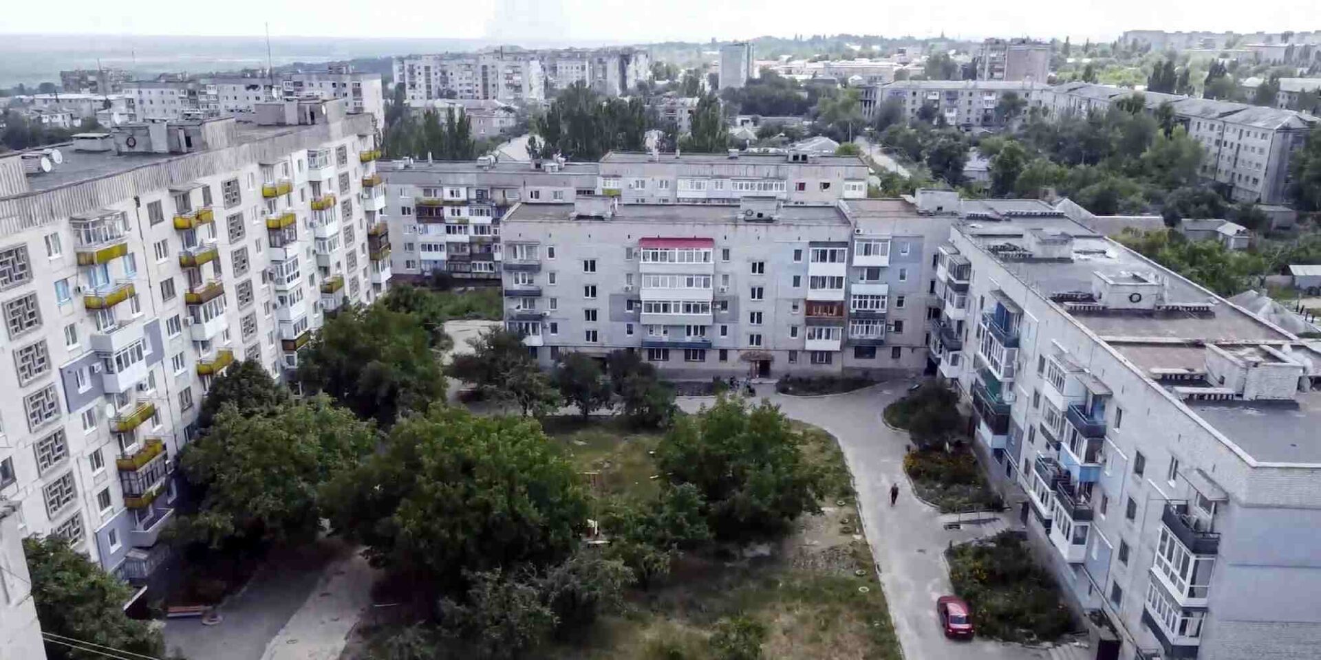 Κατοικημένη περιοχή του Λισιτσάνσκ, στην περιφέρεια Λουχάνσκ στην Ουκρανία
