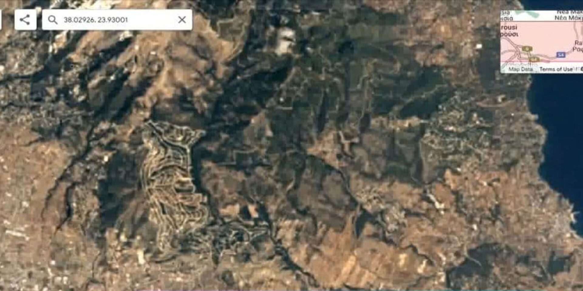 Ο χάρτης από την Πεντέλη