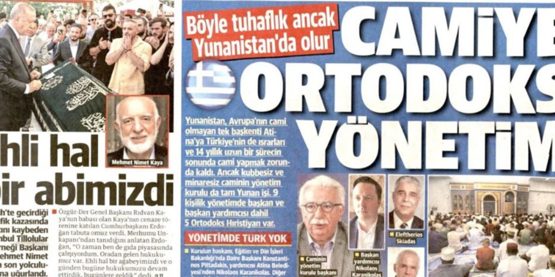 Το δημοσίευμα της Yeni Safak