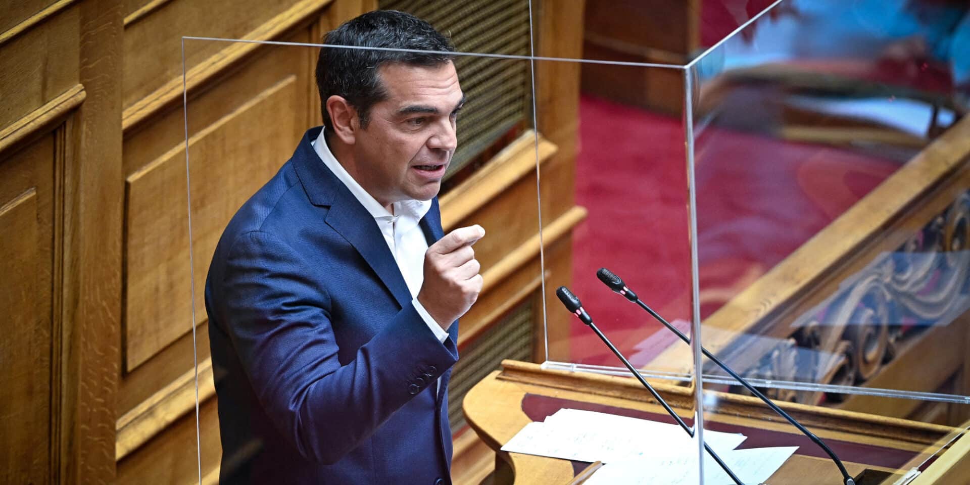 Ο Αλέξης Τσίπρας στο βήμα της Βουλής