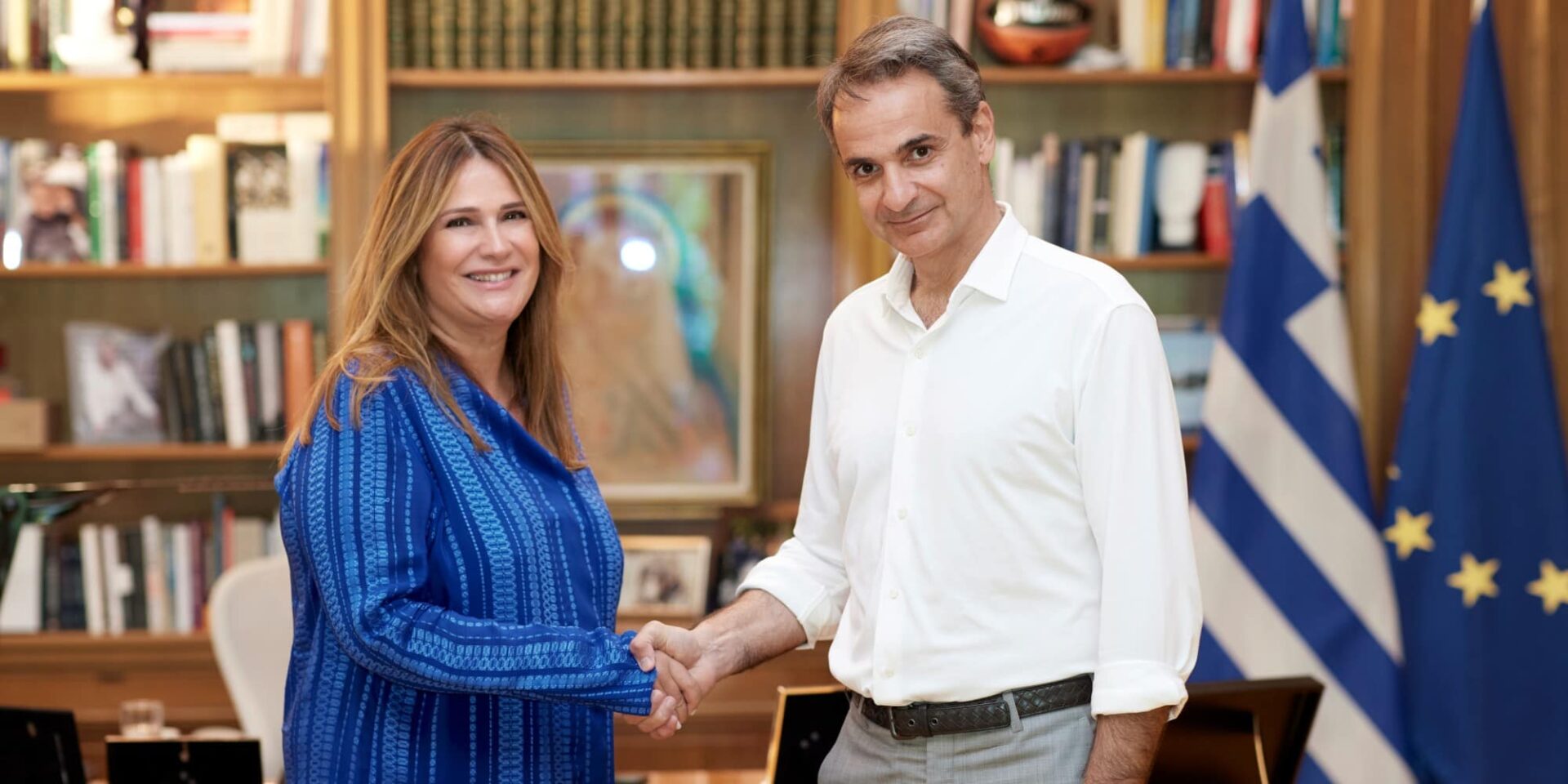 Η δικηγόρος, Αντιδήμαρχος Αθηναίων, Άννα Ροκοφύλλου και ο πρωθυπουργός, Κυριάκος Μητσοτάκης
