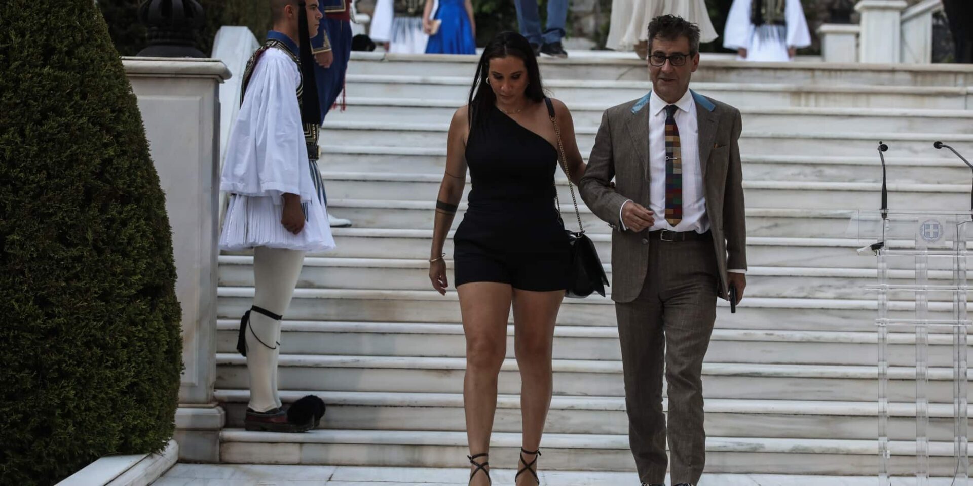 Η Εύη Καλογηροπούλου και ο Ορέστης Ανδρεαδάκης στο Προεδρικό Μέγαρο