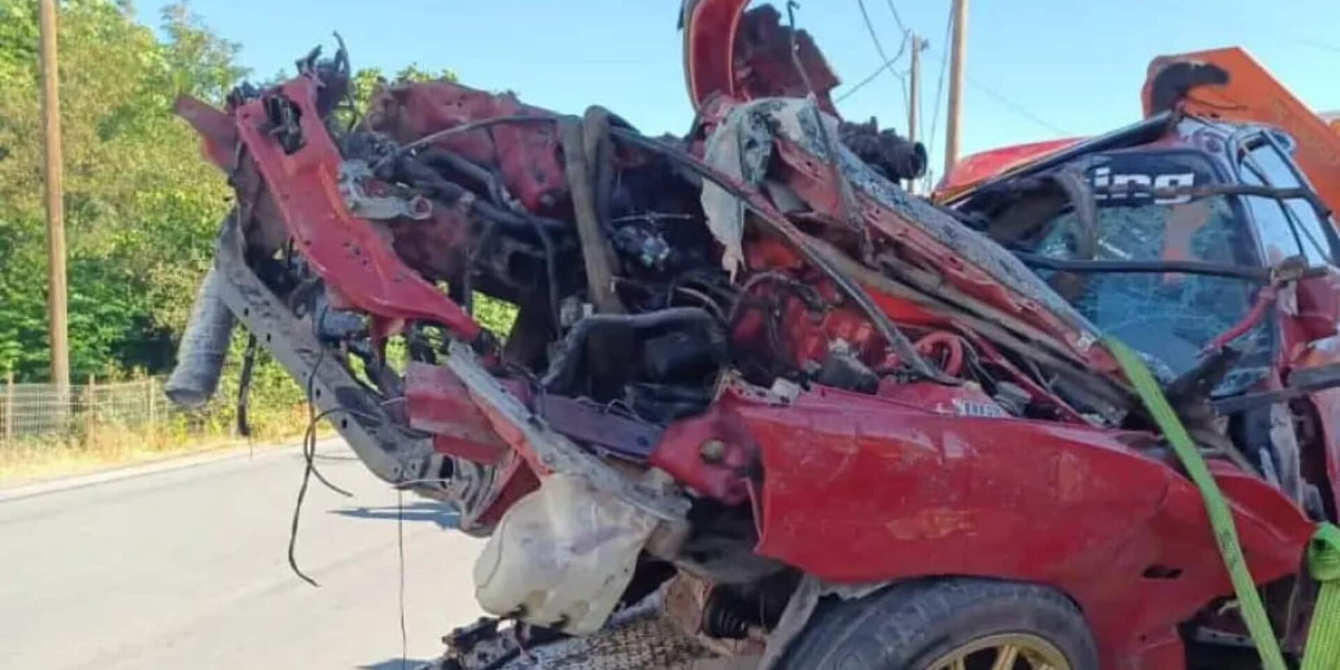 Το αυτοκίνητο από θανατηφόρο τροχαίο στη Λέσβο