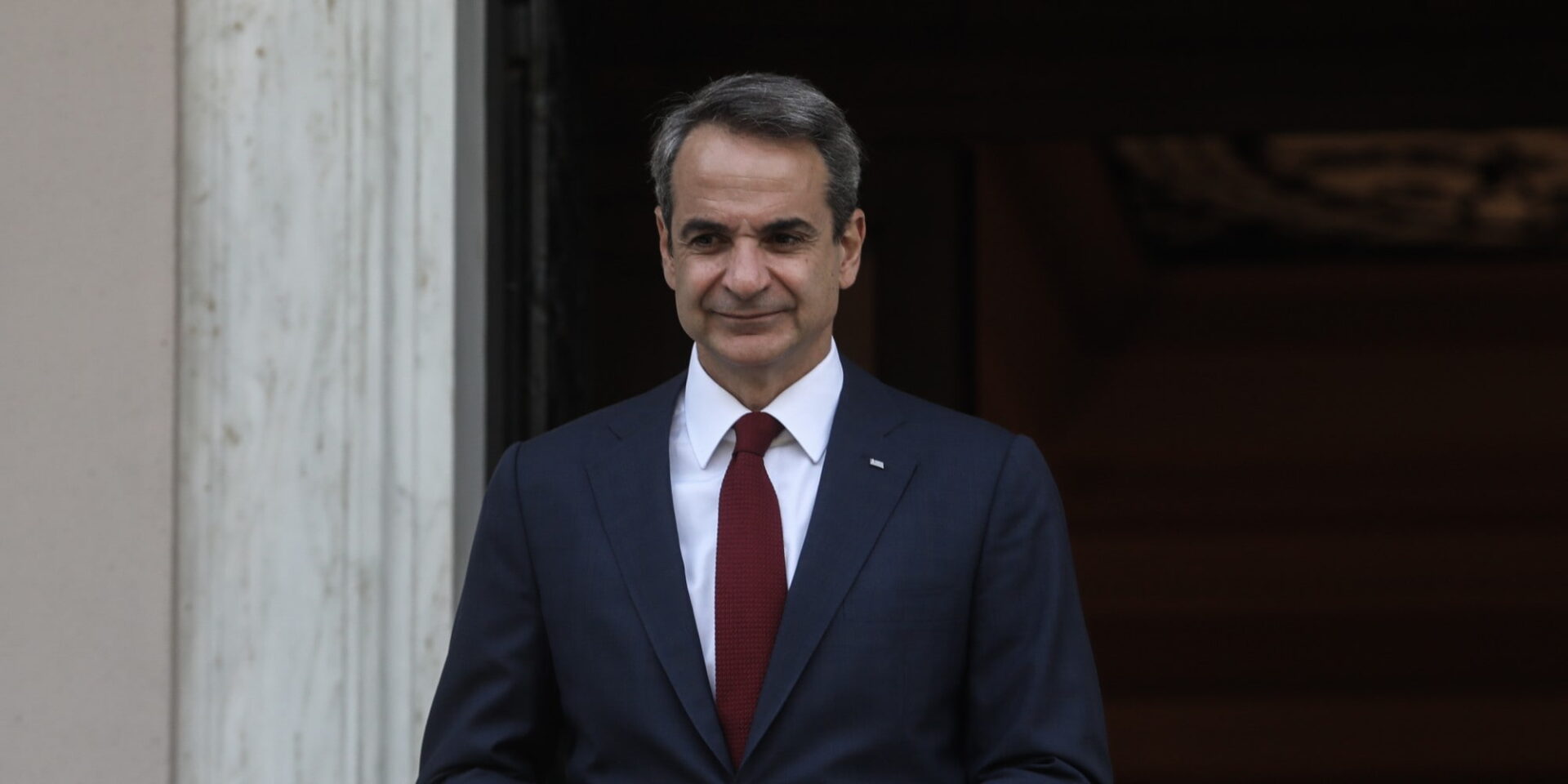 O πρωθυπουργός Κυριάκος Μητσοτάκης στο Μέγαρο Μαξίμου