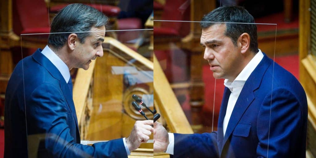 Κυριάκος Μητσοτάκης και Αλέξης Τσίπρας διασταυρώνουν τα ξίφη τους στη Βουλή στην πρώτη προεκλογική μάχη