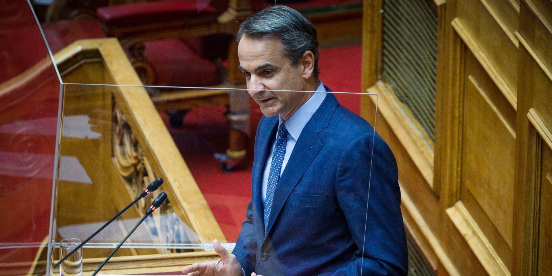 Ο Κυριάκος Μητσοτάκης στη Βουλή