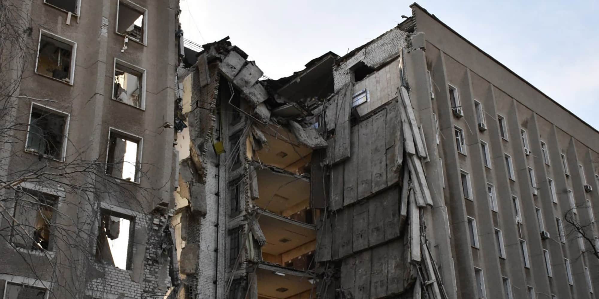Βομβαρδισμένο κτήριο στην Ουκρανία