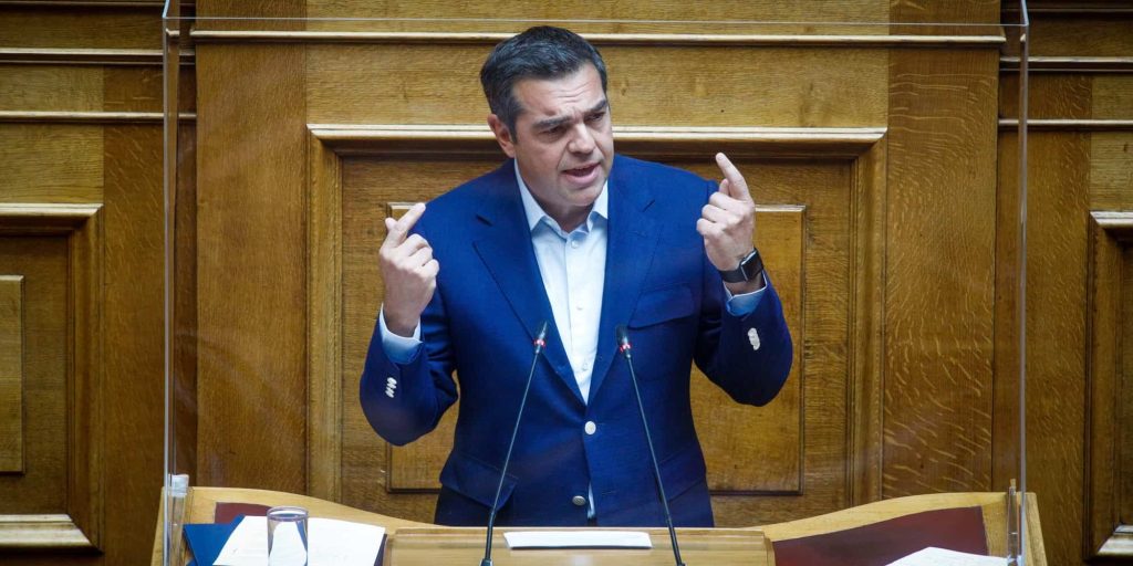 O πρόεδρος του ΣΥΡΙΖΑ, Αλέξης Τσίπρας στην Ολομέλεια της Βουλής