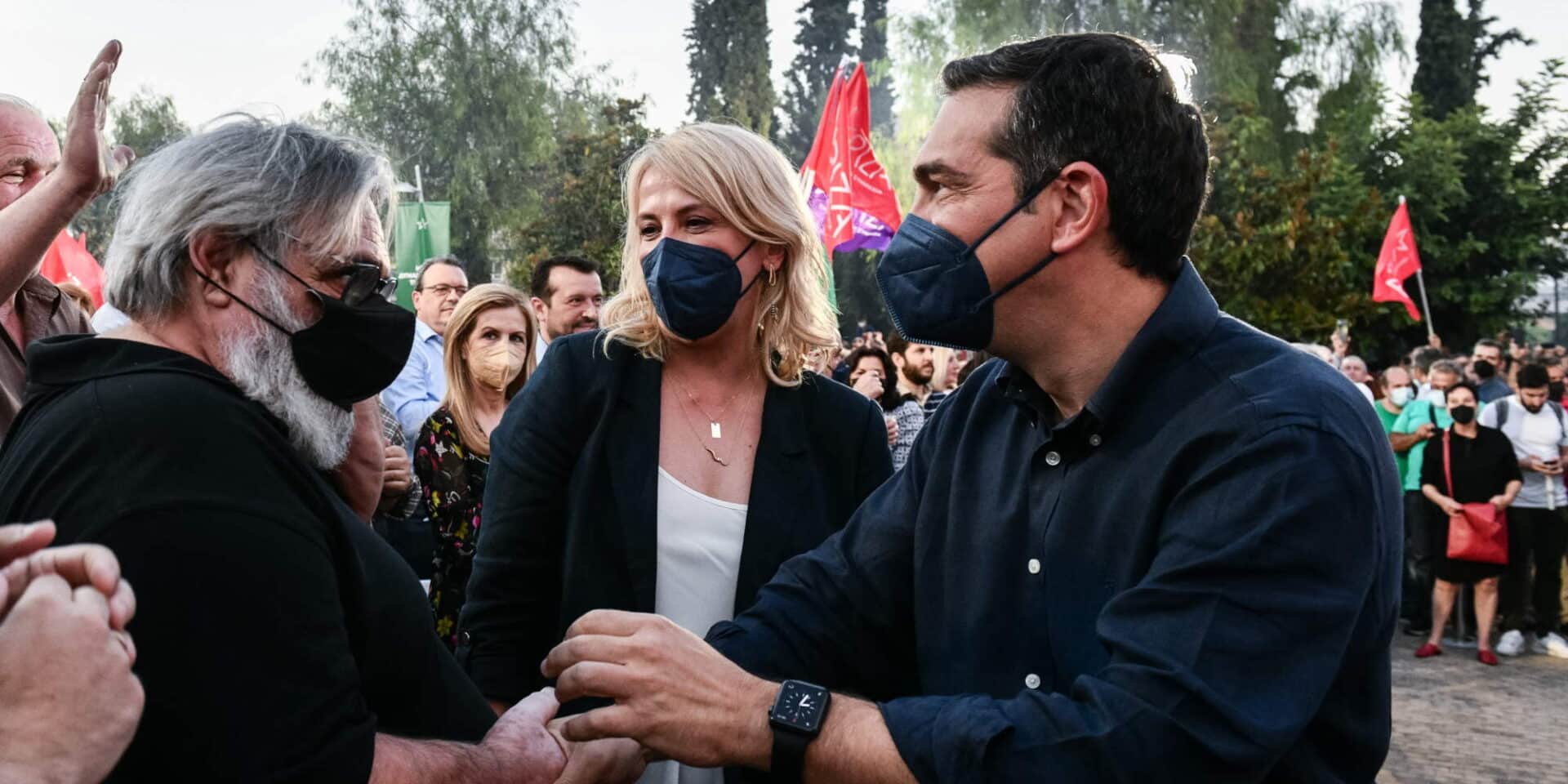 Ο Αλέξης Τσίπρας στη συγκέντρωση του ΣΥΡΙΖΑ στο Περιστέρι