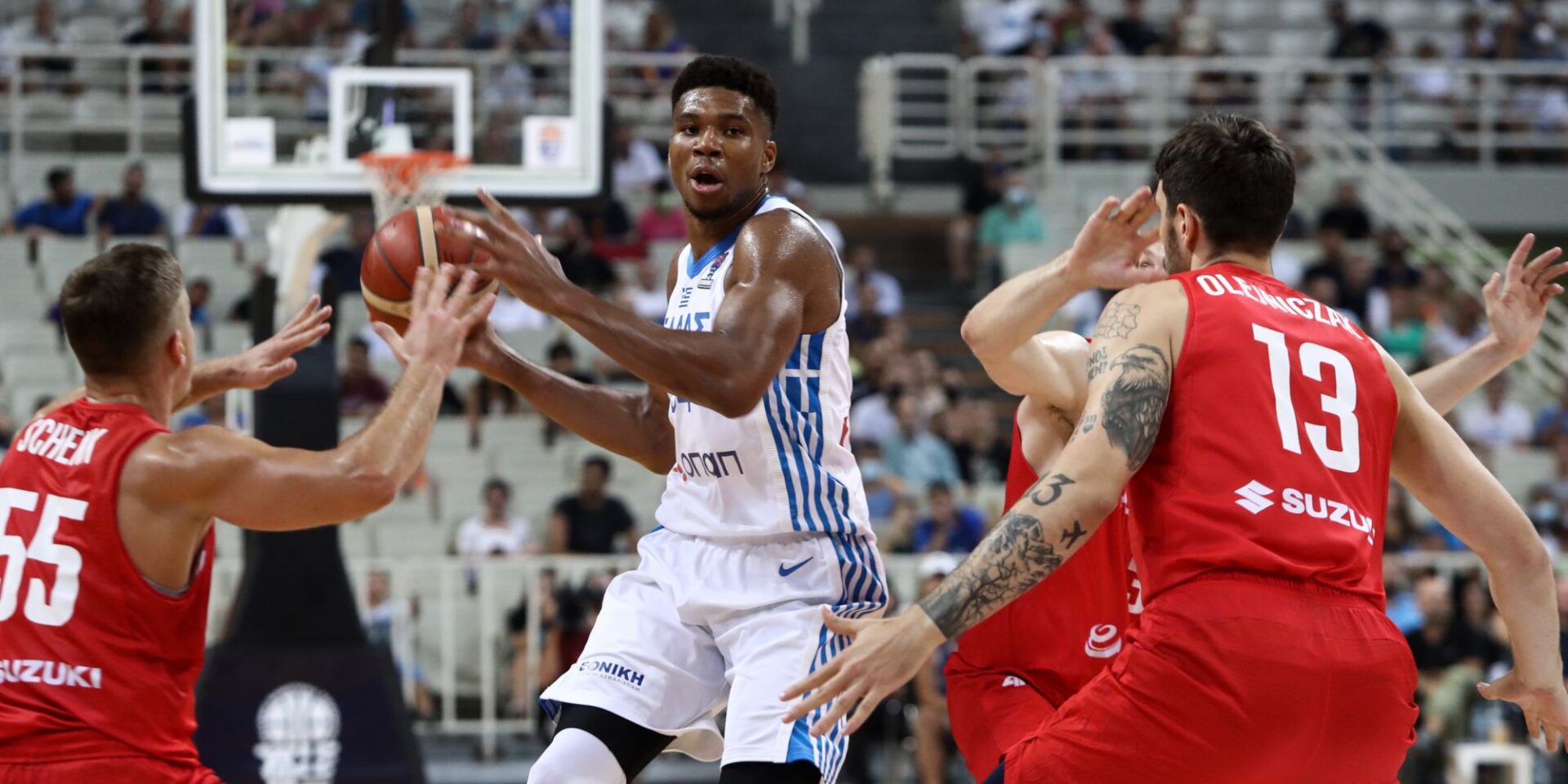 Ο Γιάννης Αντετοκούνμπο σε φιλικό πριν το Eurobasket 2022
