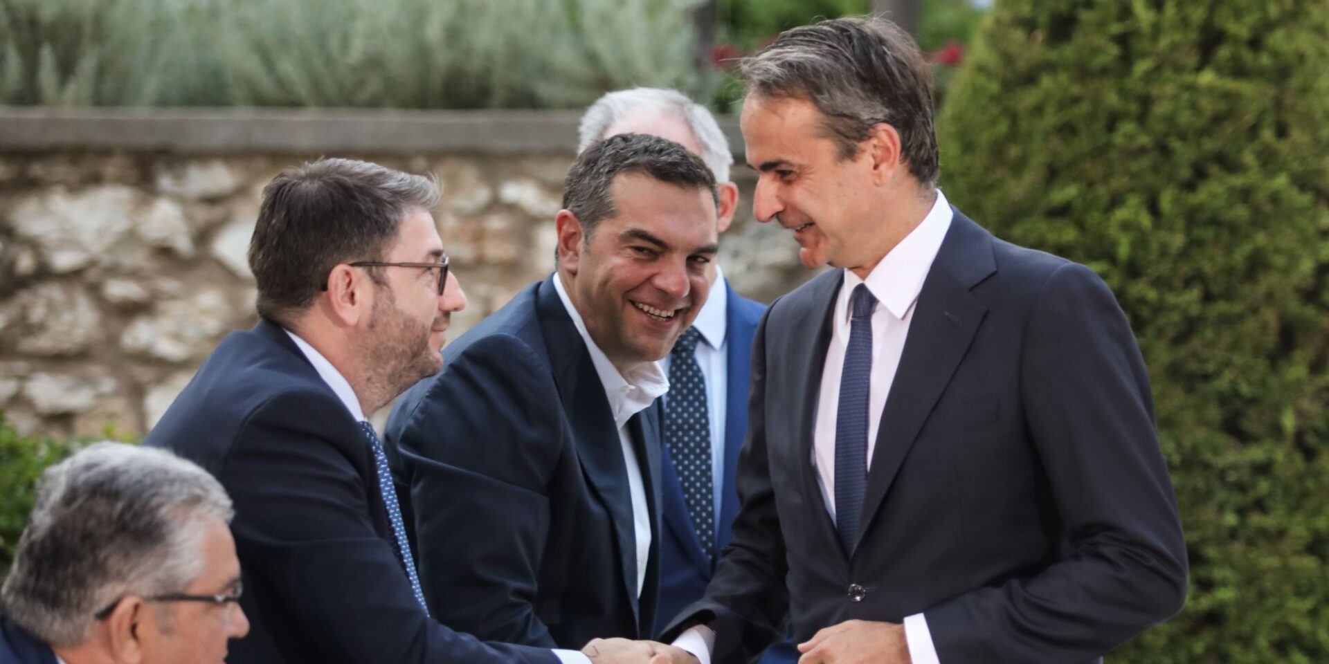 Νίκος Ανδρουλάκης, Αλέξης Τσίπρας και Κυριάκος Μητσοτάκης