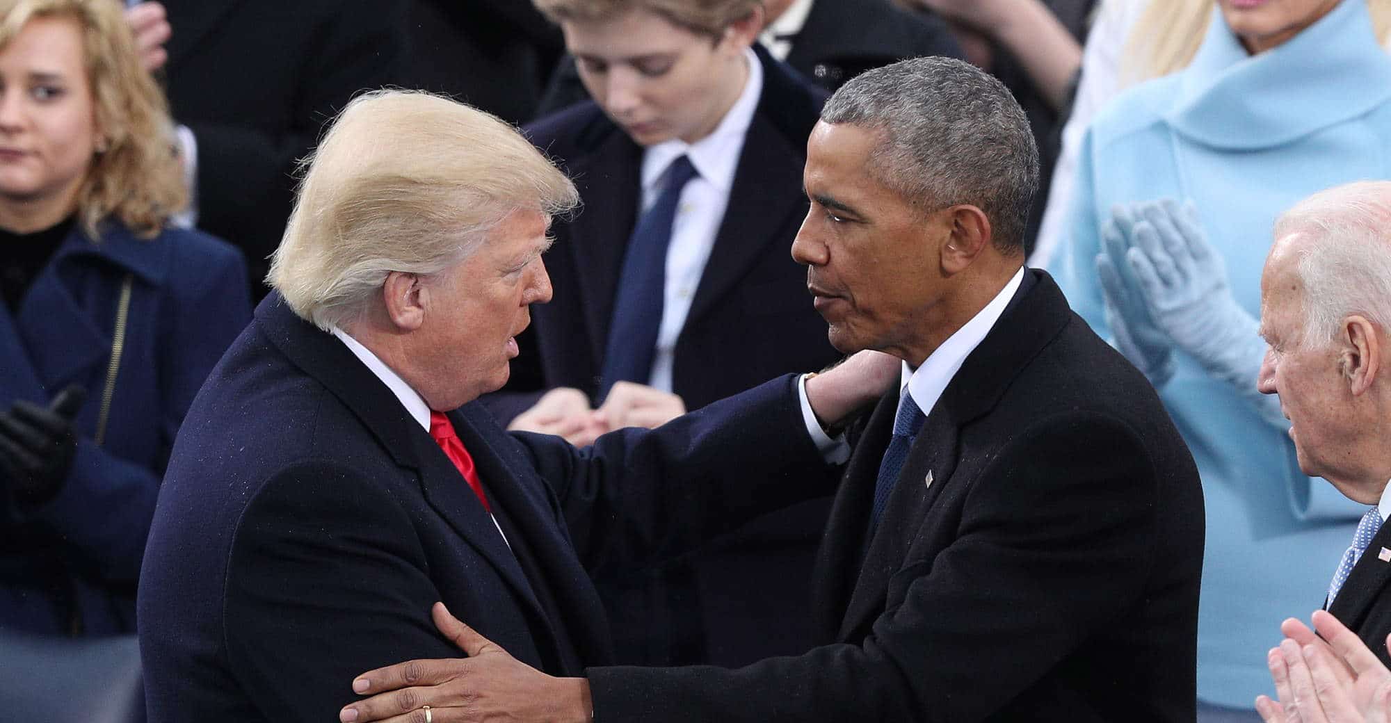 Μπαράκ Ομπάμα και Ντόναλντ Τραμπ στην τελετή ορκωμοσίας του Αμερικανού προέδρου το 2017