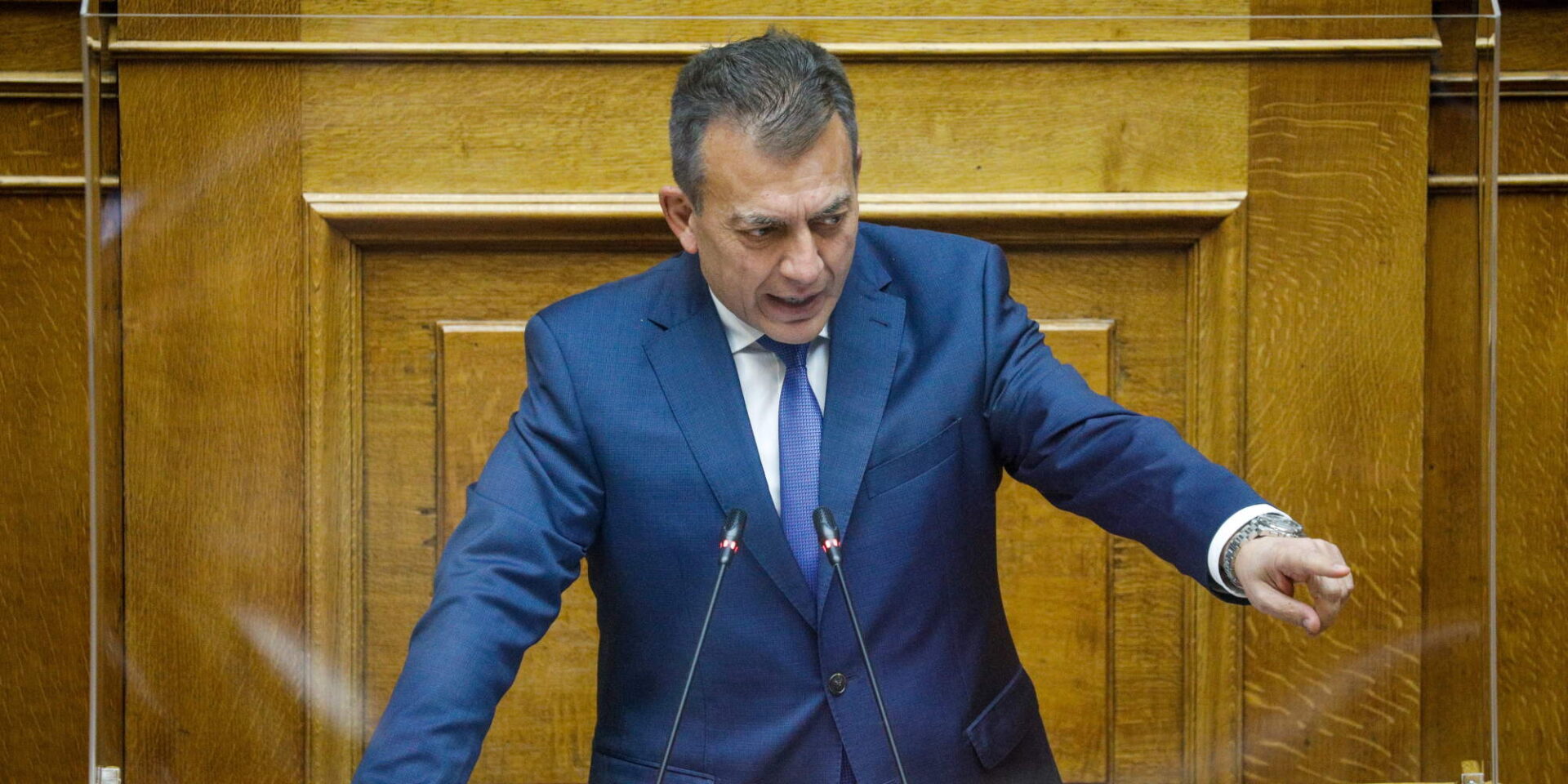 Ο βουλευτής ΝΔ, Γιάννης Βρούτσης στη συζήτηση για τις παρακολουθήσεις στη Βουλή