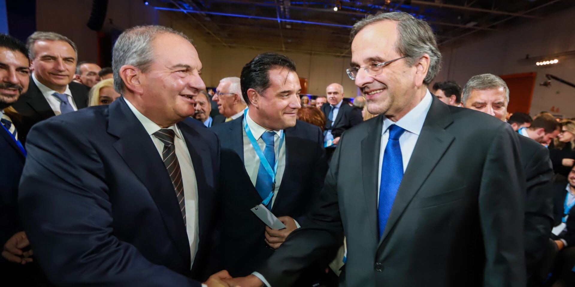 Ο Κώστας Καραμανλής μαζί με τον Αντώνη Σαμαρά