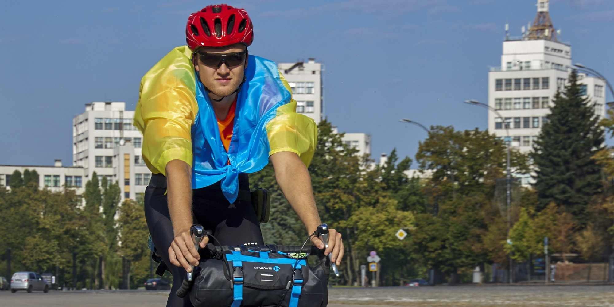 Ουκρανός ποδηλάτης στο Κίεβο