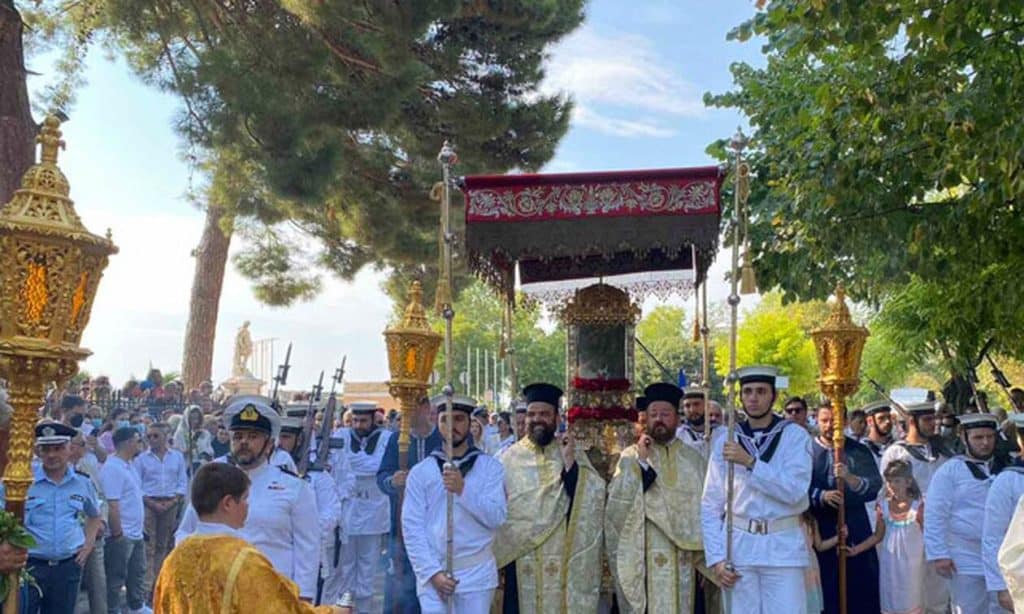 Λιτανεία του ιερού σκηνώματος του Αγίου Σπυρίδωνα στην Κέρκυρα