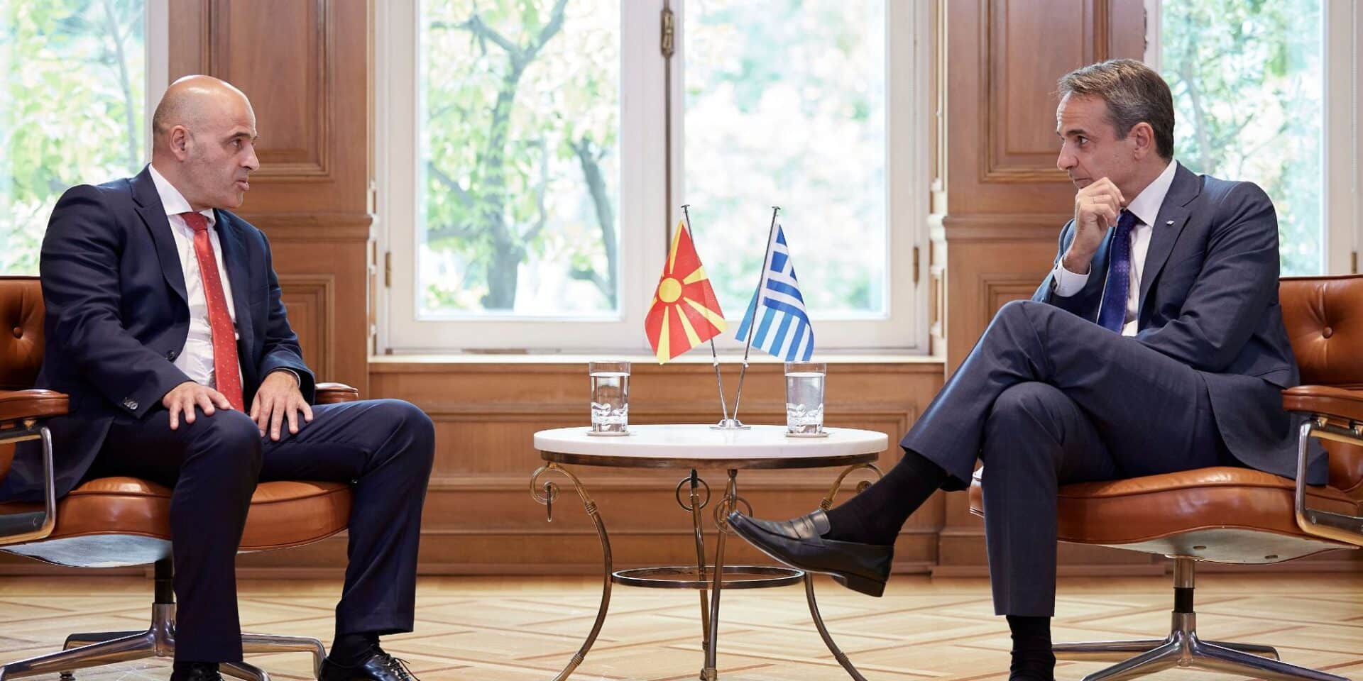 Κυριάκος Μητσοτάκης και Ντίμιταρ Κοβατσέφσκι στο Μαξίμου