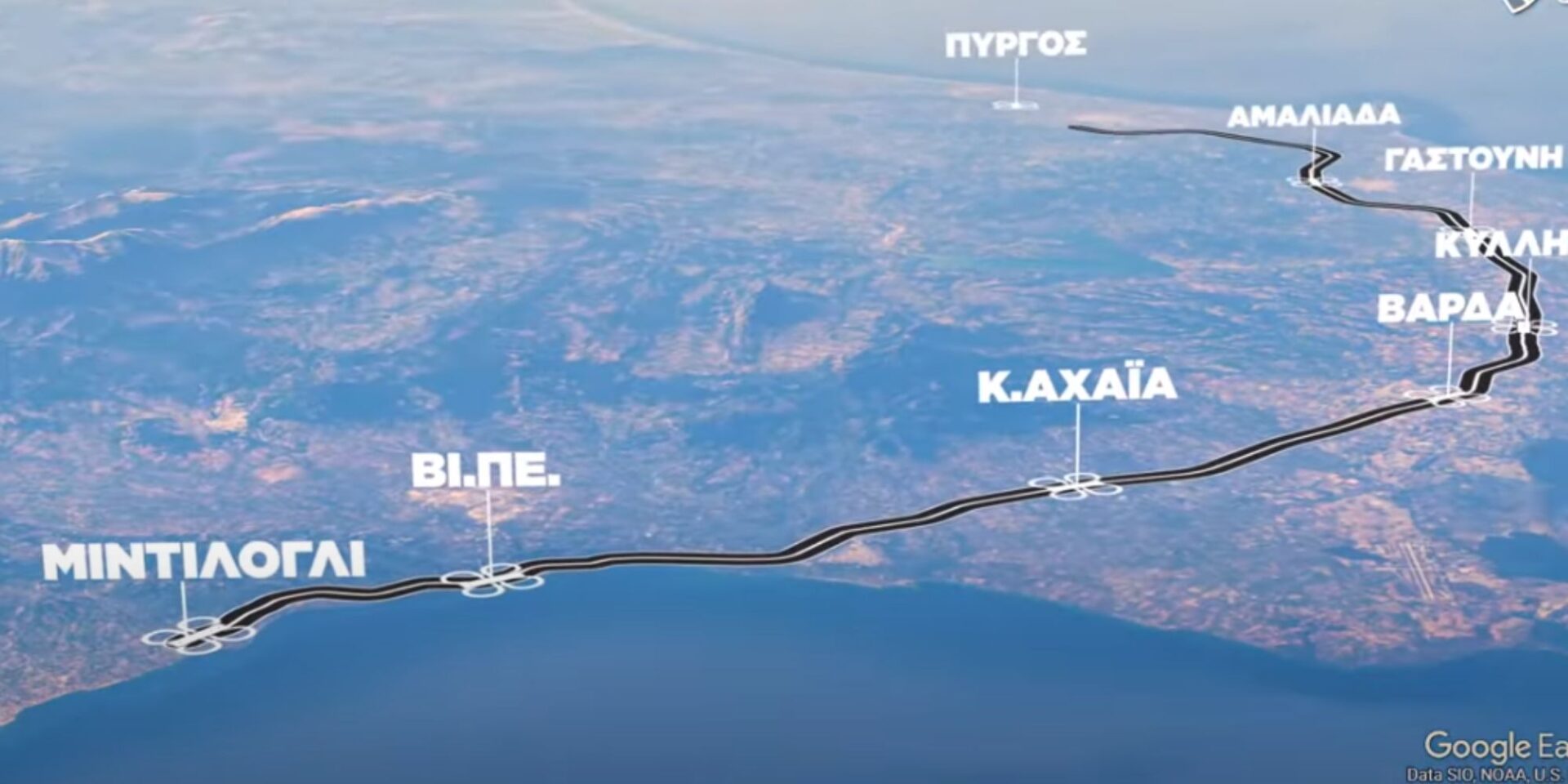 Χάρτης από την Ολυμπία Οδός