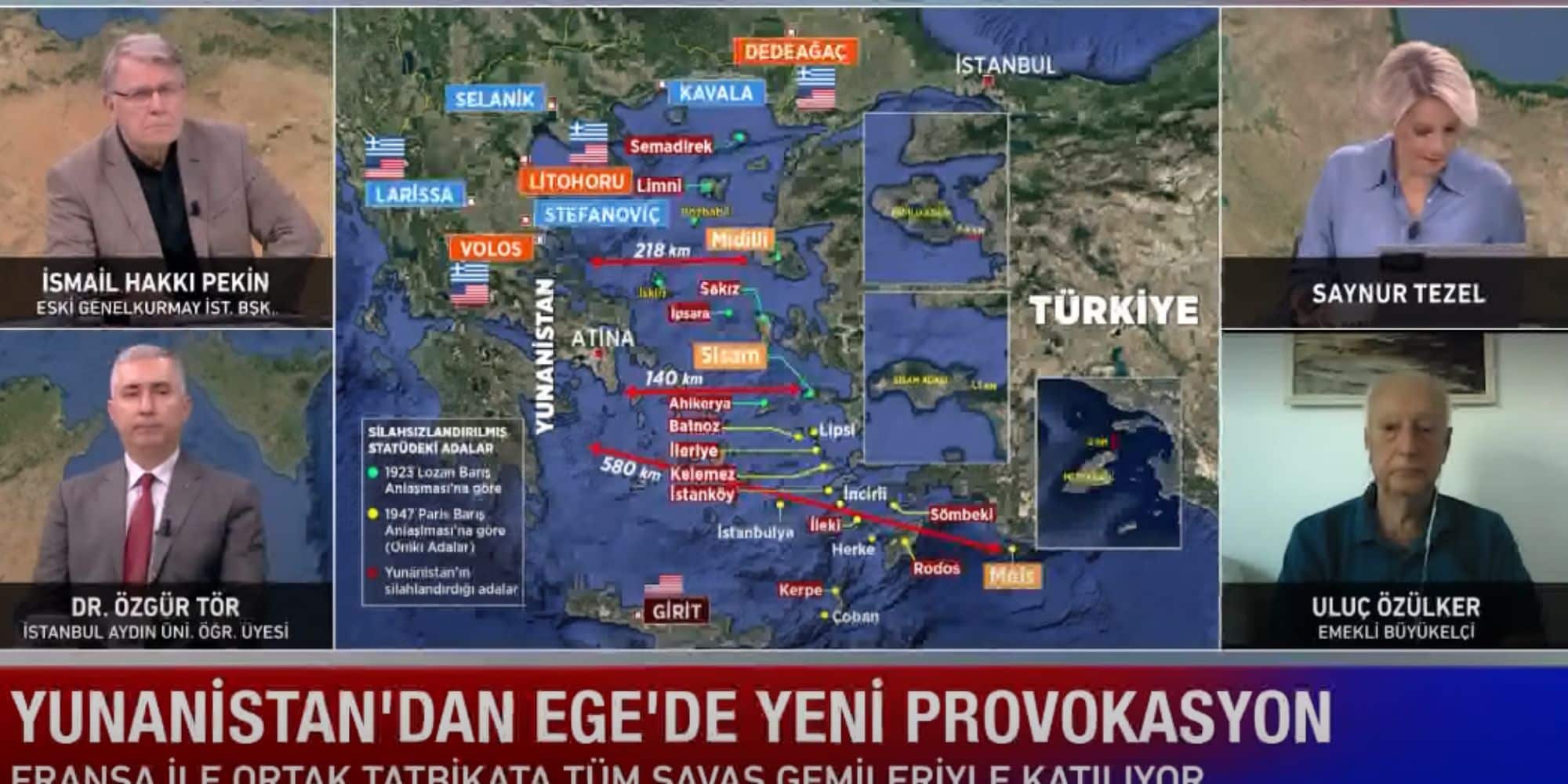 Εικόνα από τουρκικό πάνελ με τον χάρτη της Ελλάδας