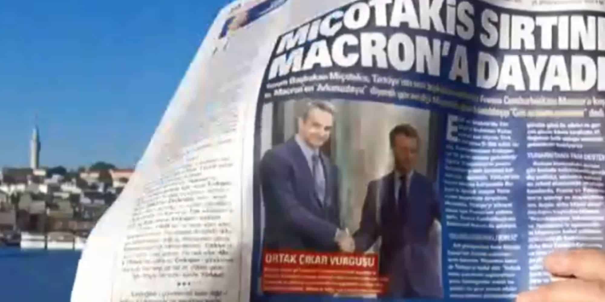 Εξώφυλλο από τουρκική εφημερίδα