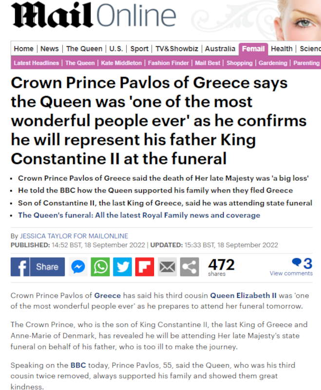 Η απρεπής προσφώνηση του Παύλου Γλίξμπουργκ ως «διαδόχου πρίγκιπα της Ελλάδας»