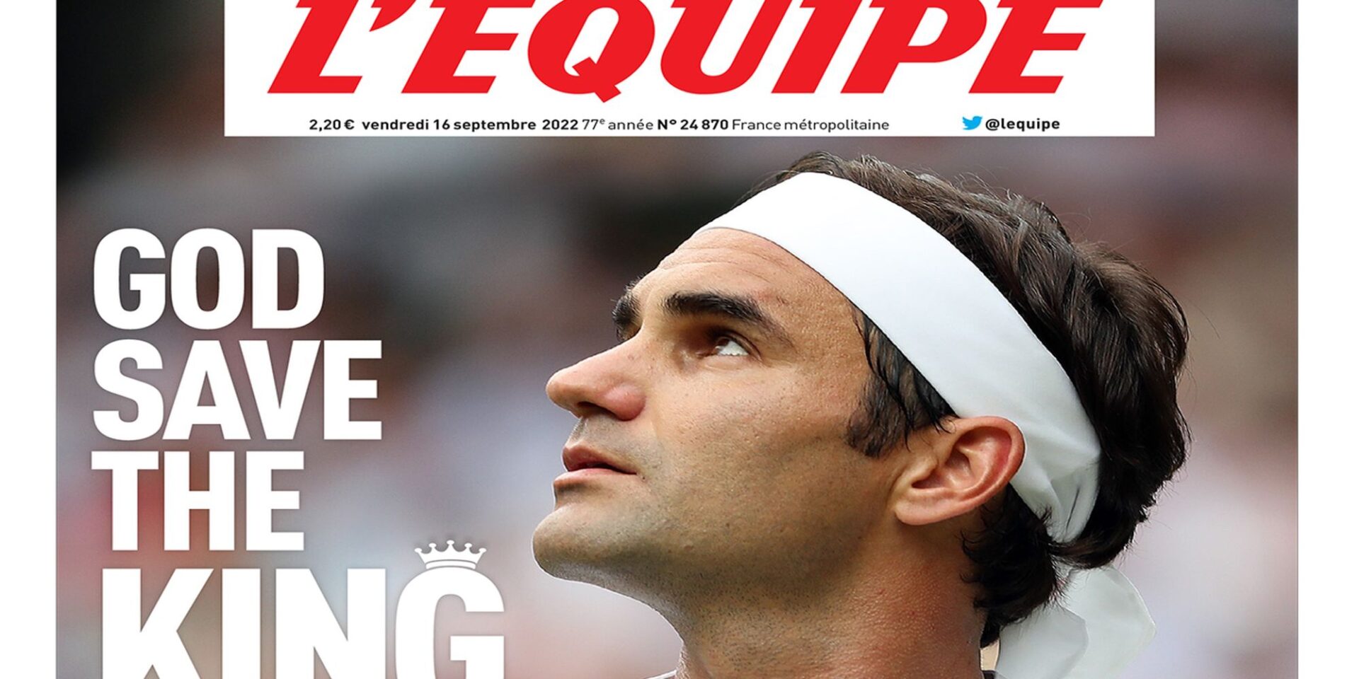 Το πρωτοσέλιδο της L' Equipe για τον Ρότζερ Φέντερερ