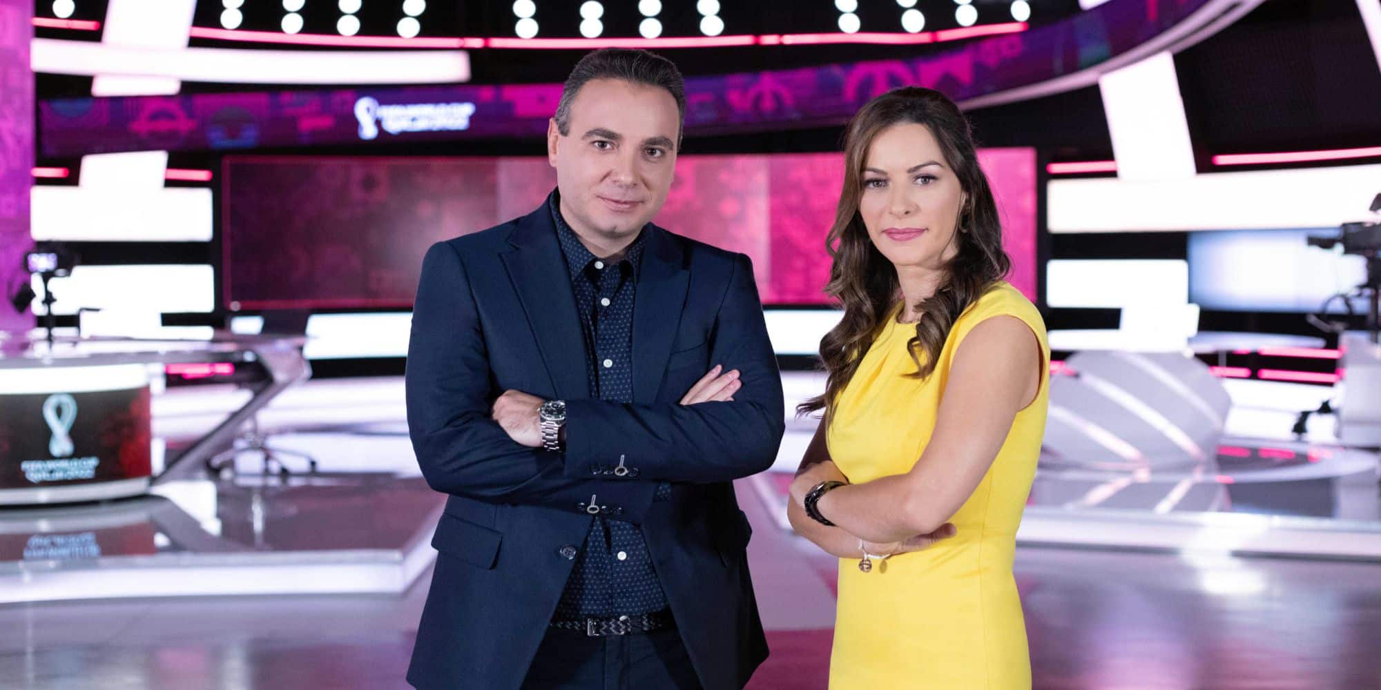Δημοσθένης Γεωργακόπουλος και Έλενα Παπαδοπούλου στην εκπομπή για το Μουντιάλ 2022