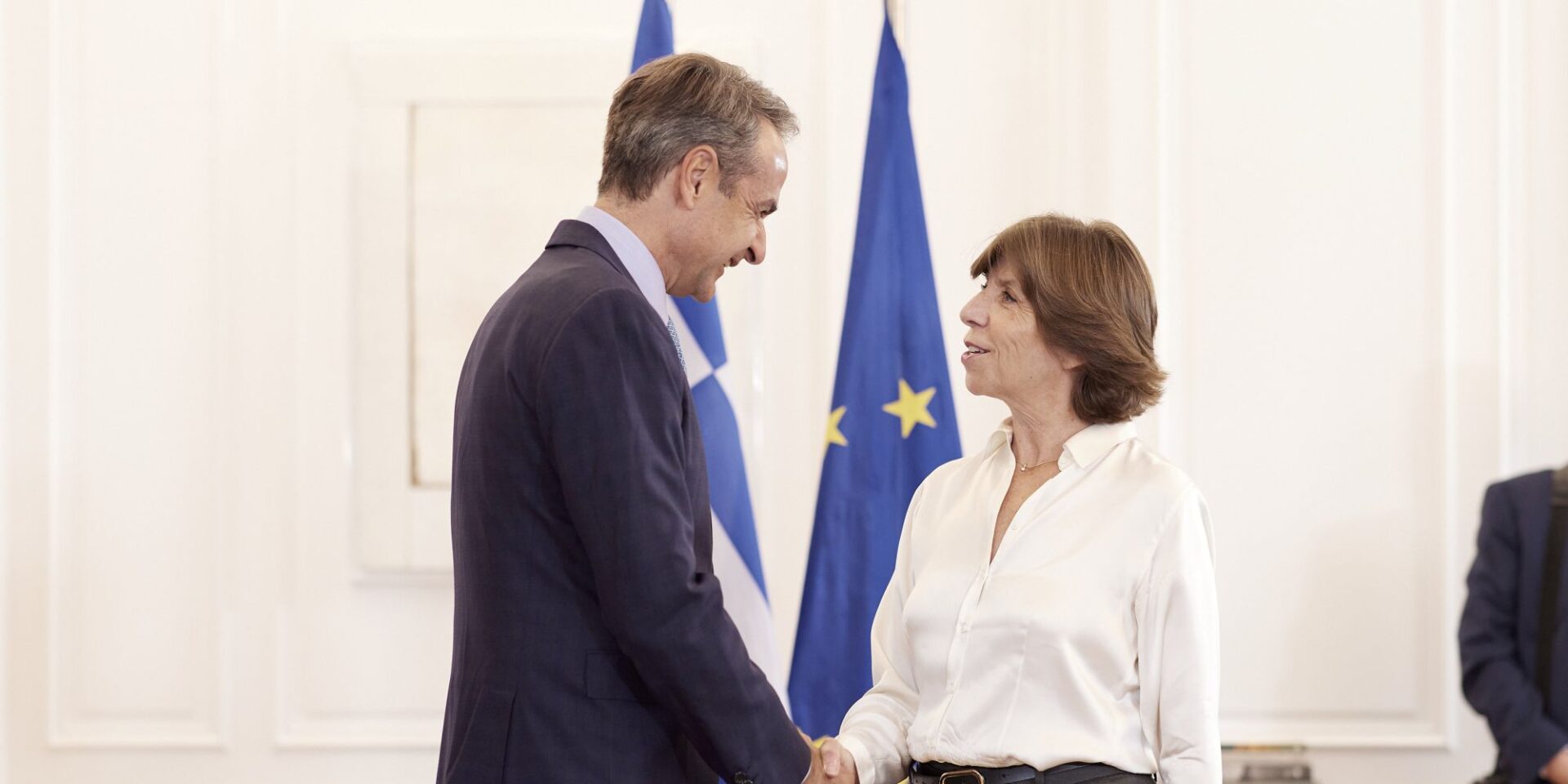 Ο Κυριάκος Μητσοτάκης μαζί με την Catherine Colonna