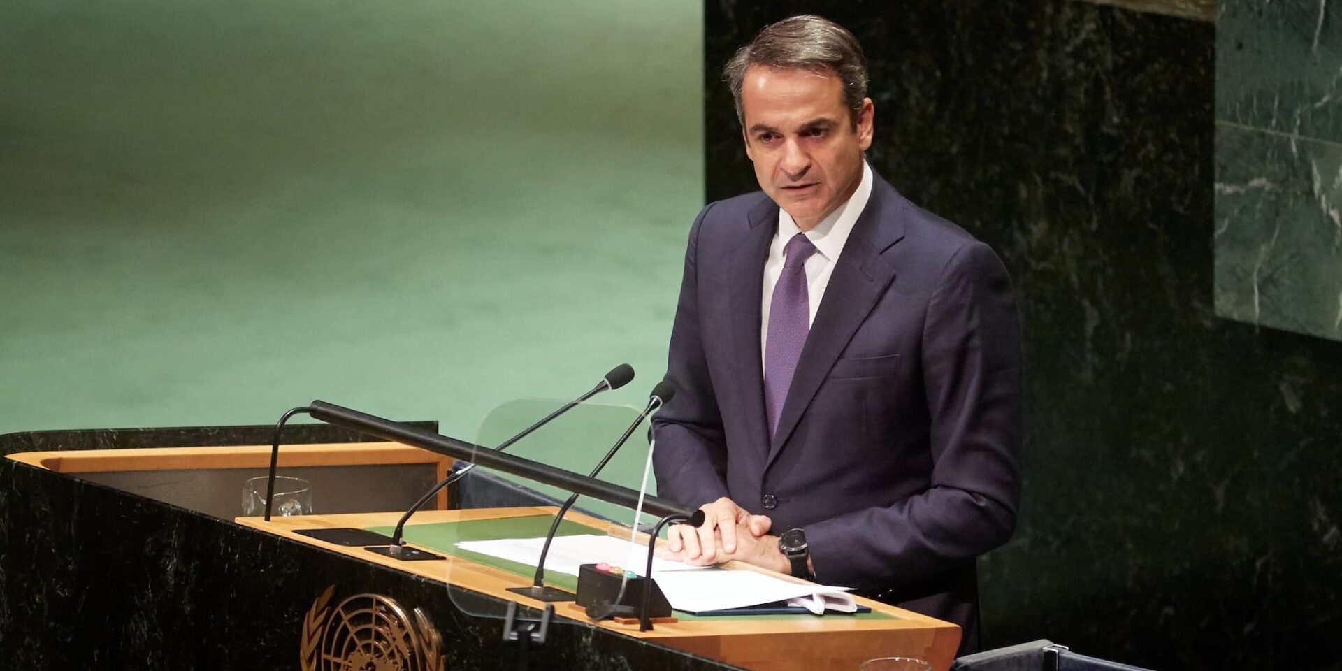 Ο Κυριάκος Μητσοτάκης στη Γενική Συνέλευση του ΟΗΕ