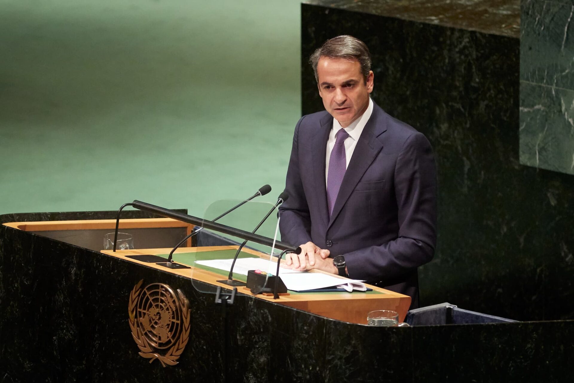 Ο Κυριάκος Μητσοτάκης στη Γενική Συνέλευση του ΟΗΕ το 2019