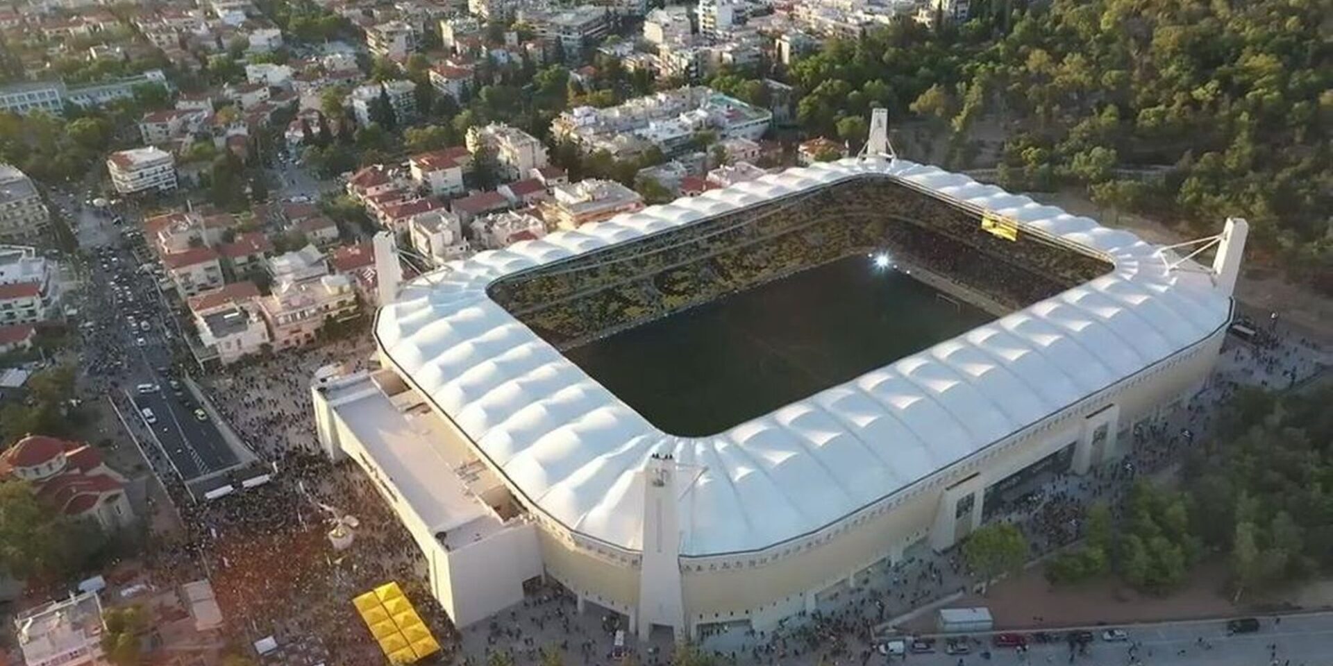 Πανοραμική φωτογραφία από την «Αγιά Σοφιά-OPAP Arena» πριν τα εγκαίνια
