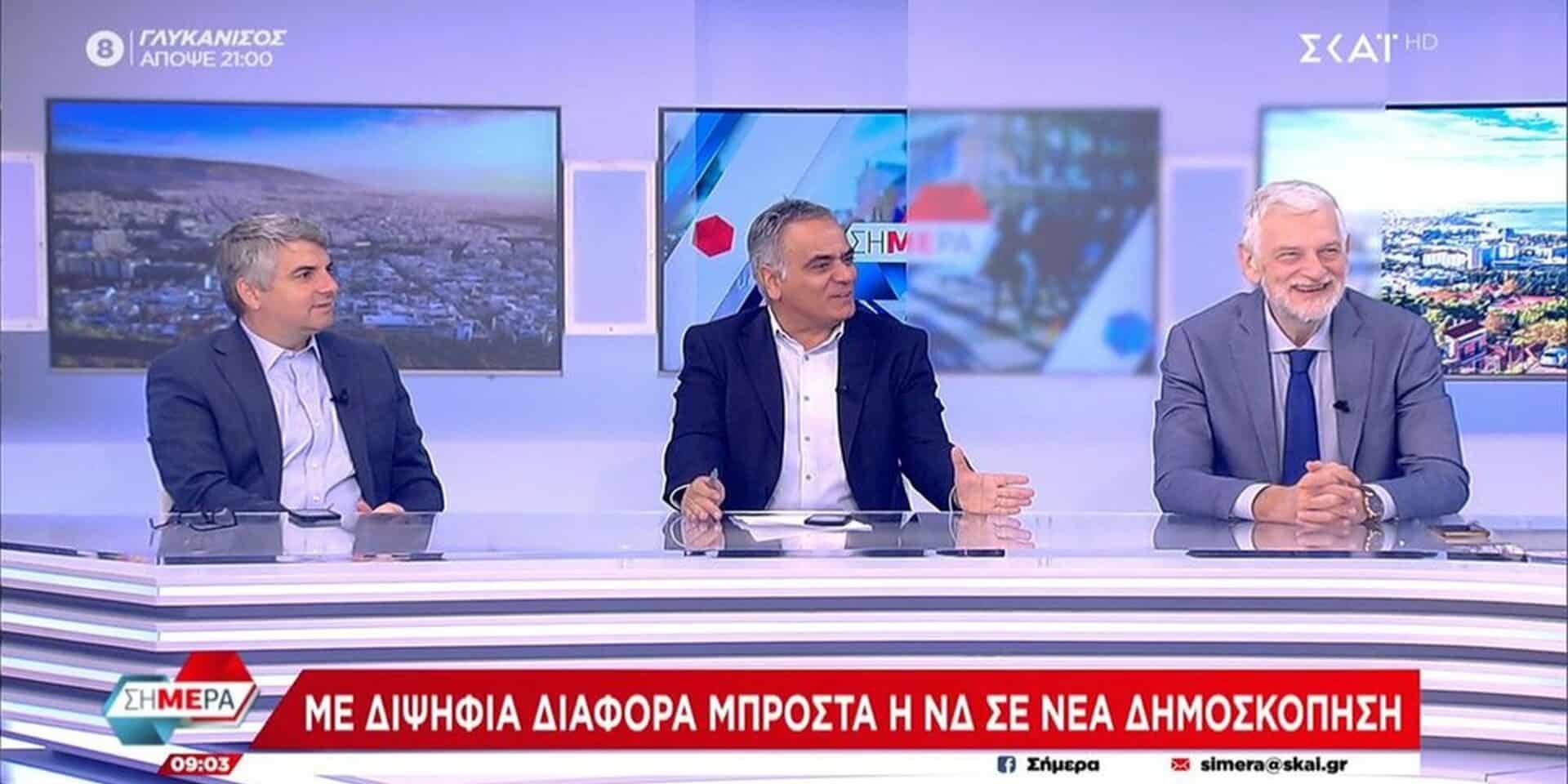 Ο Πάνος Σκουρλέτης την ώρα που λέει επική ατάκα σε εκπομπή του ΣΚΑΪ