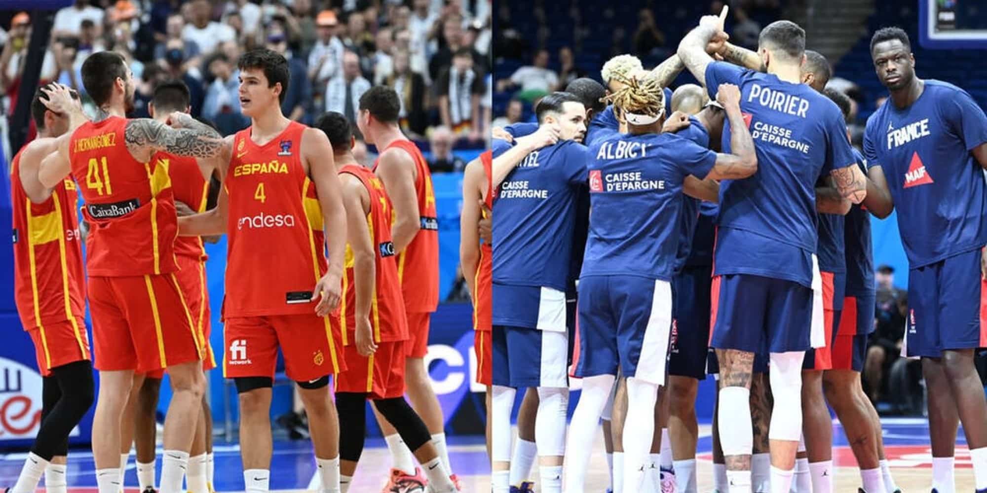 Η ομάδα της Ισπανίας και της Γαλλίας στο Eurobasket 2022