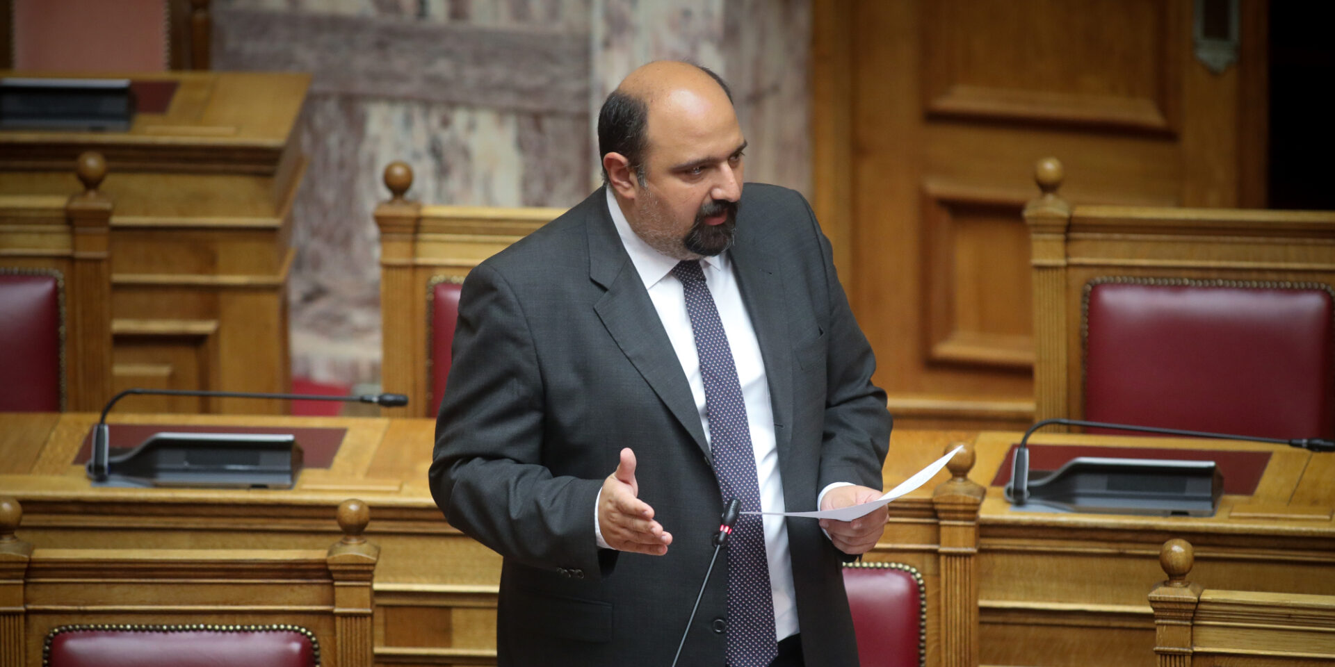 O Υφυπουργός στο Πρωθυπουργό, Αρμόδιος για Θέματα Κρατικής Αρωγής και Αποκατάστασης από Φυσικές Καταστροφές, κ. Χρήστος Τριαντόπουλος